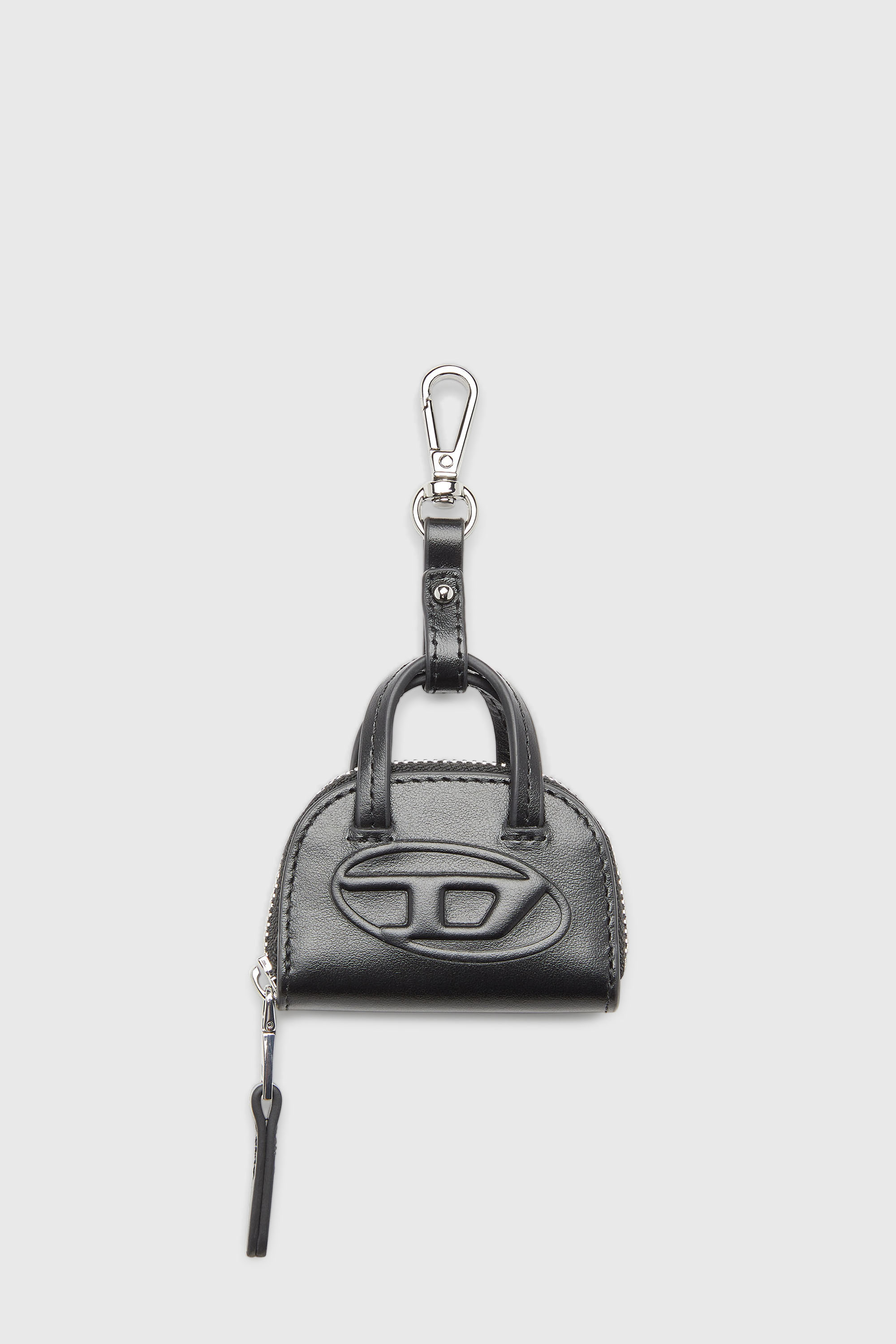 Diesel - 1DR DOME CHARMS, Woman's Leather bag charm in Black - 1
