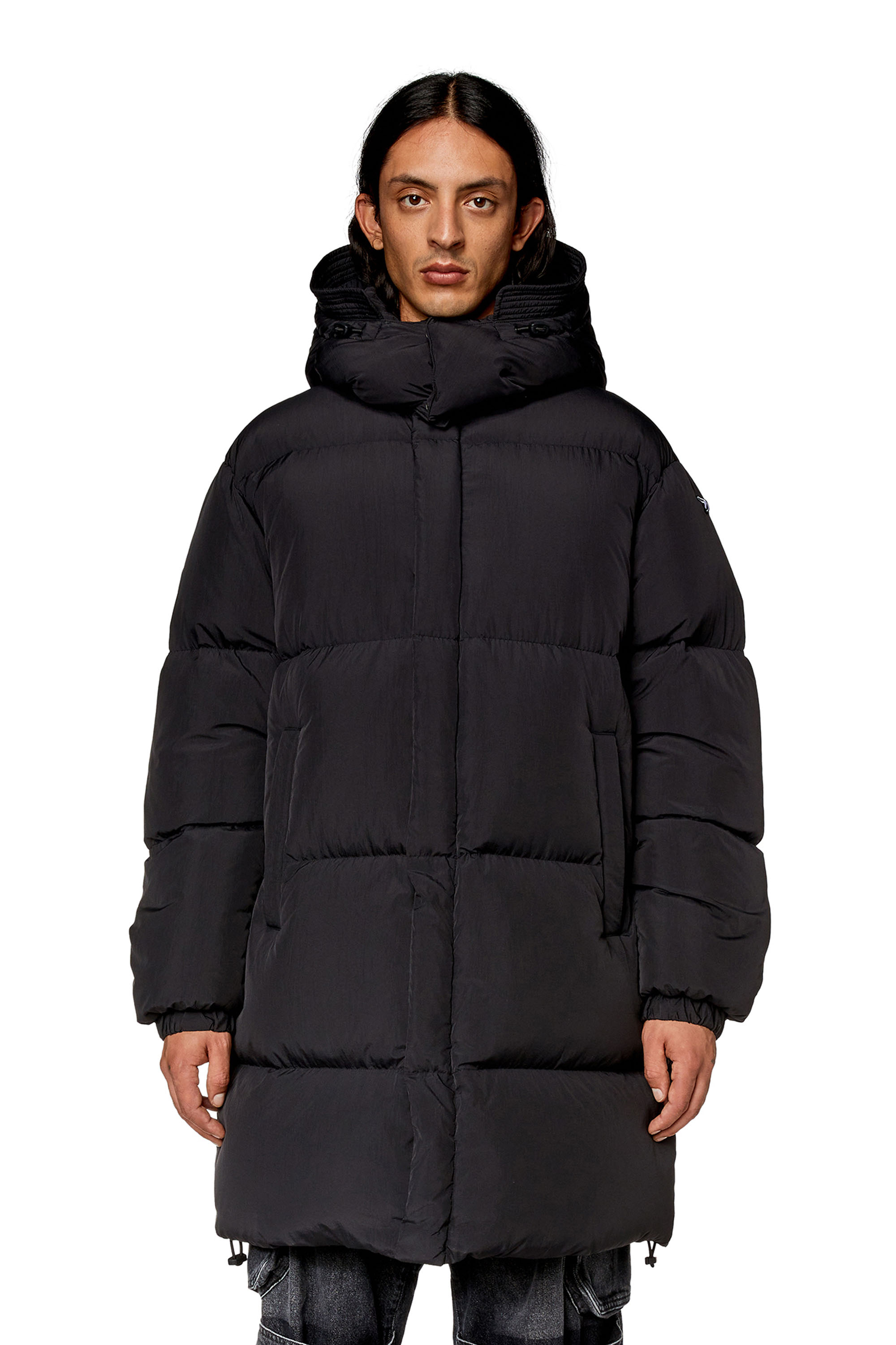 Diesel - W-ROLFYS-LONG, Abrigo de plum&oacute;n con tratamiento ViralOff&reg; Hombre in Negro - 4