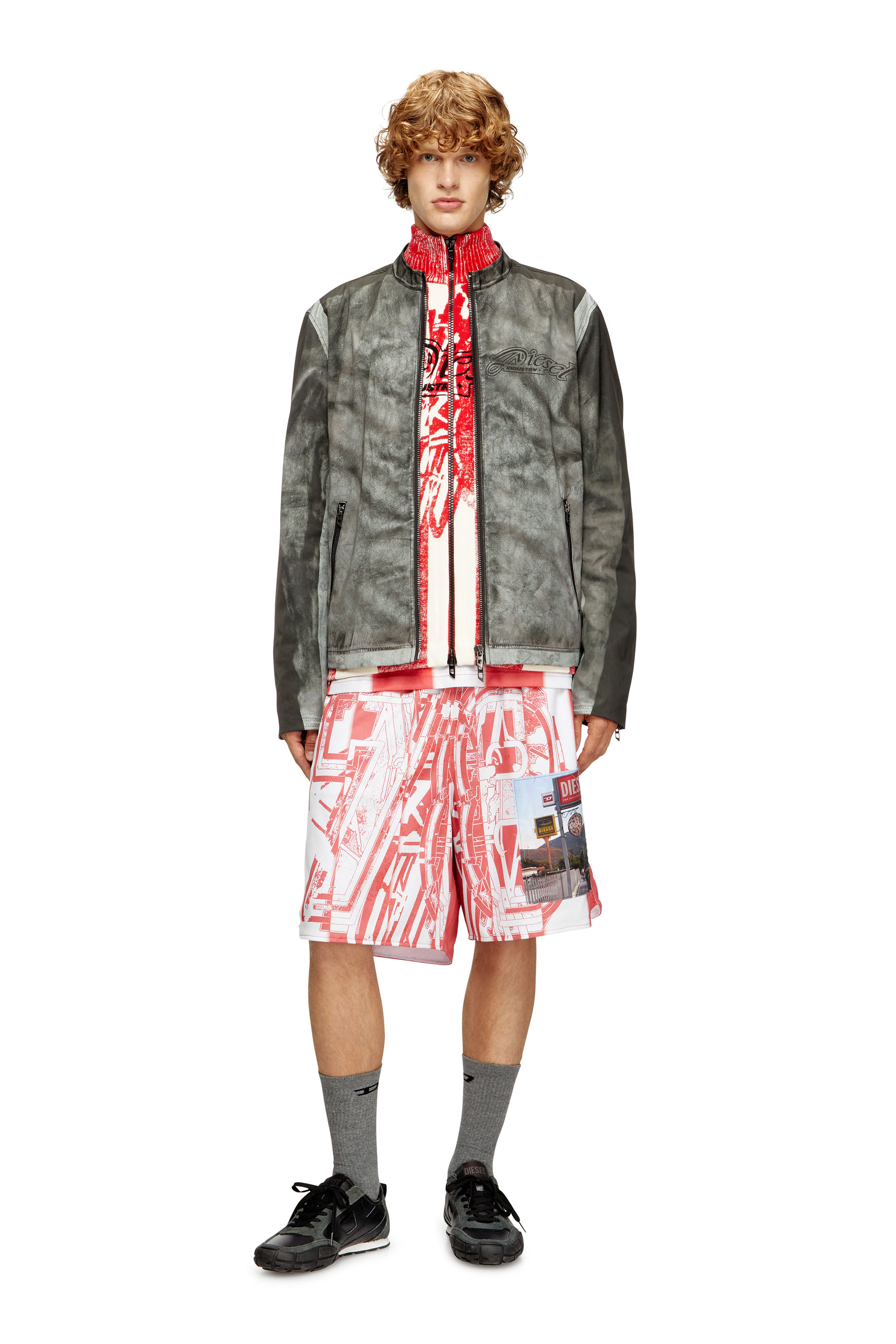 Diesel - P-KURT, Short  rayé avec empiècements photo Homme in Polychrome - 2