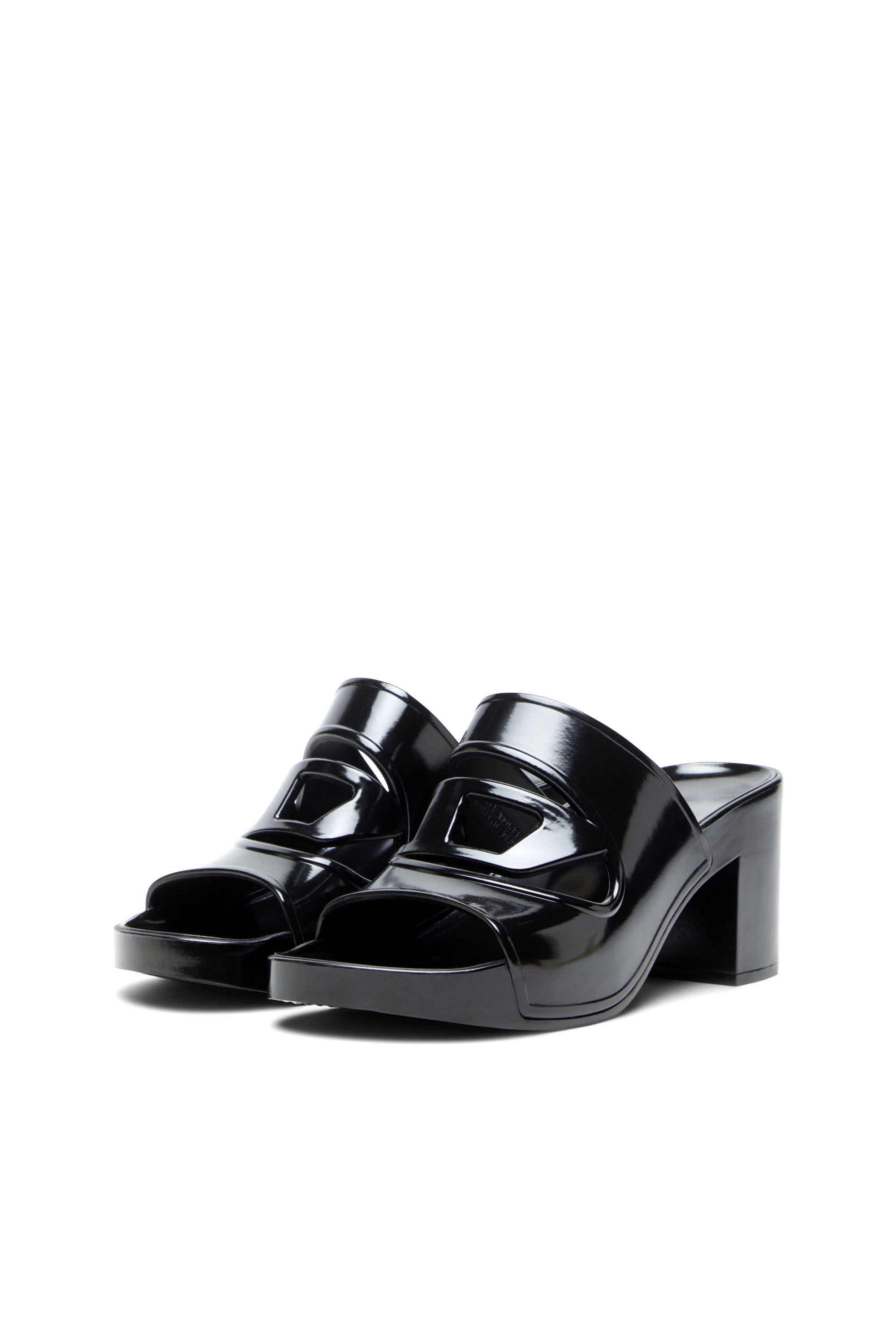 SA-BONNIE, Black Diesel - SA-BONNIE, Female's Sa-Bonnie-Heeled rubber slides with cut-out logo in Black - 8