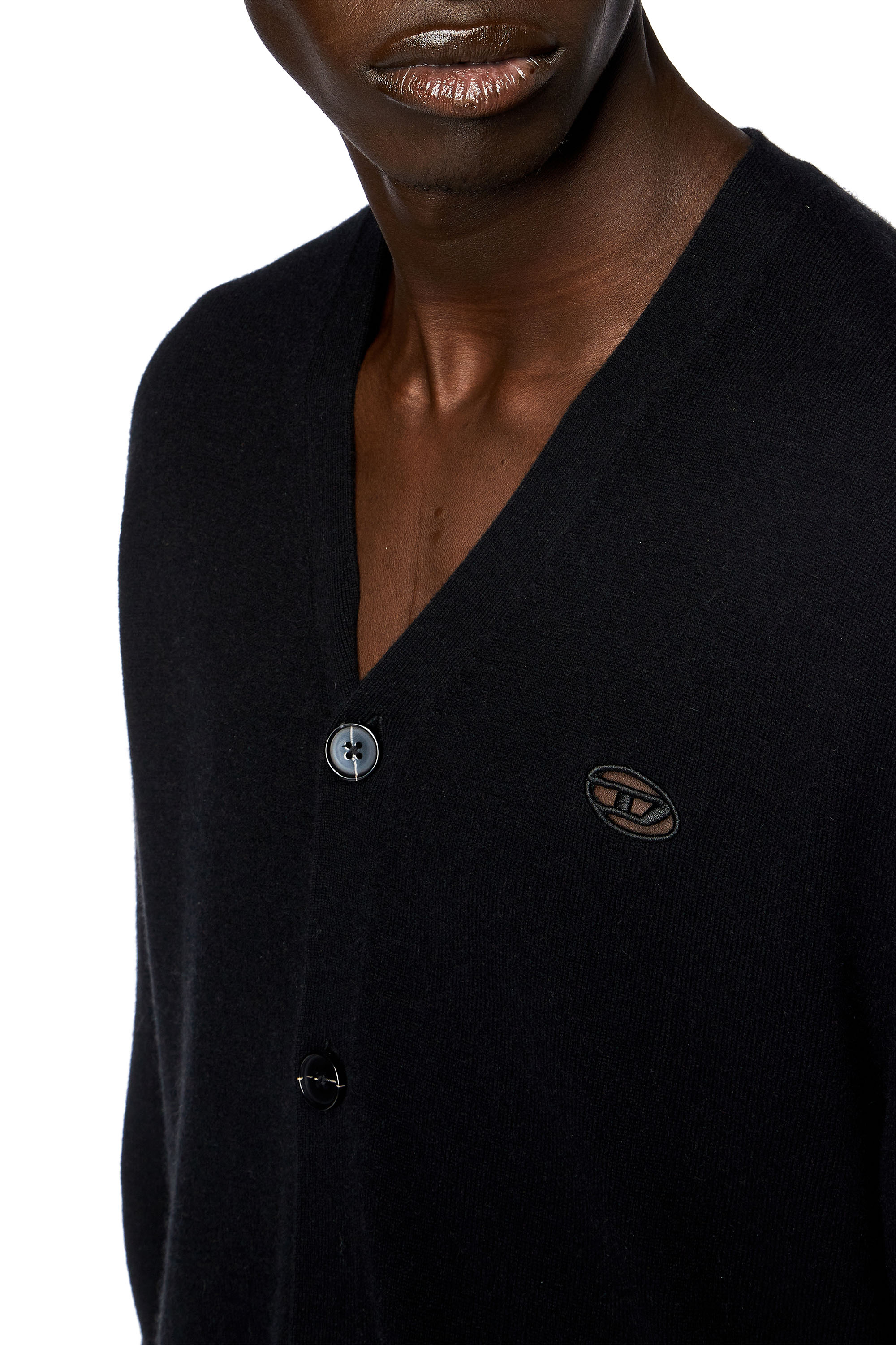 Diesel - K-ZANNIS, Male's Wool and cashmere cardigan in Black - 4