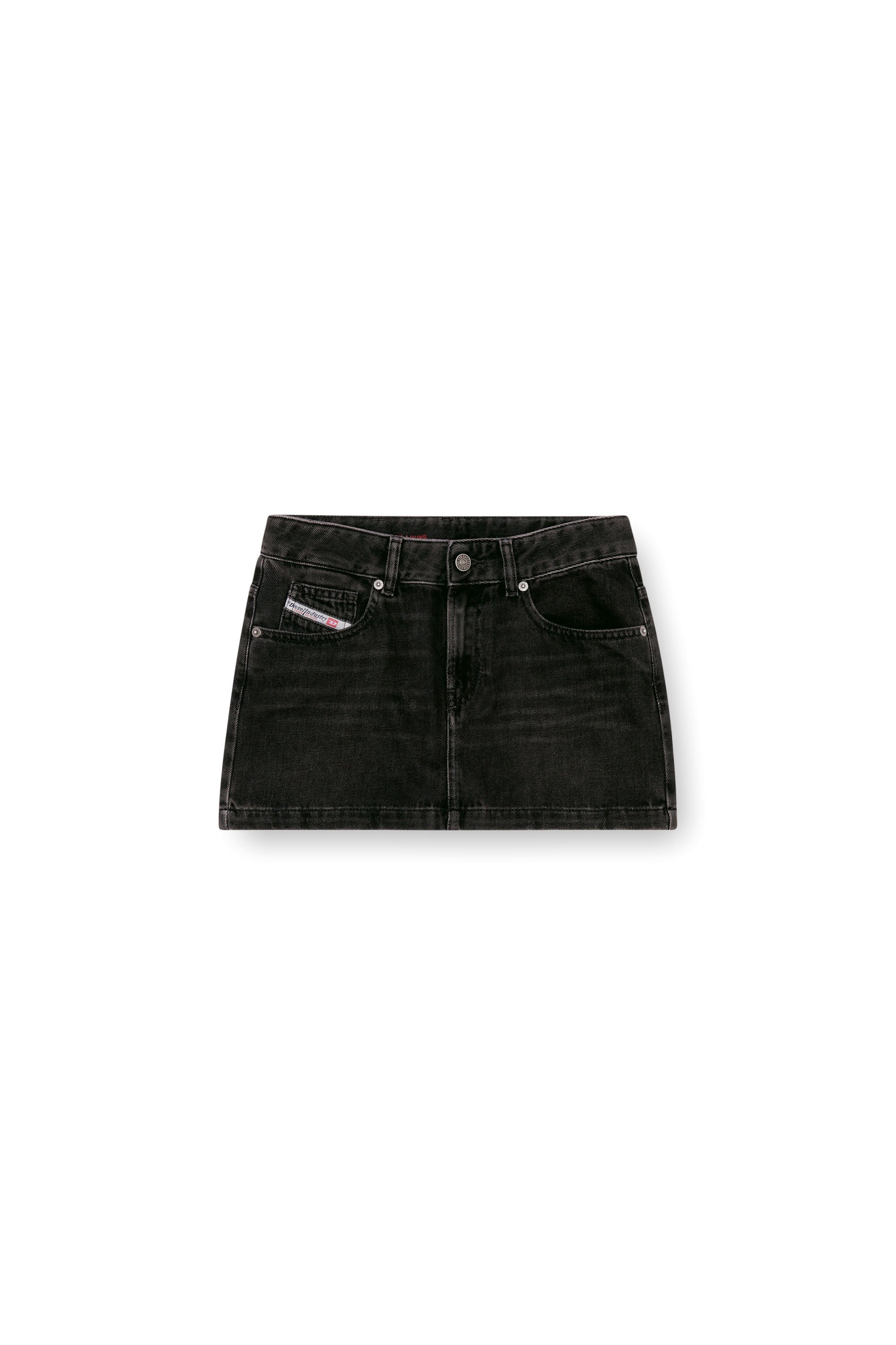 Diesel - DE-RON, Woman's Mini skirt in clean-wash denim in Black - 4
