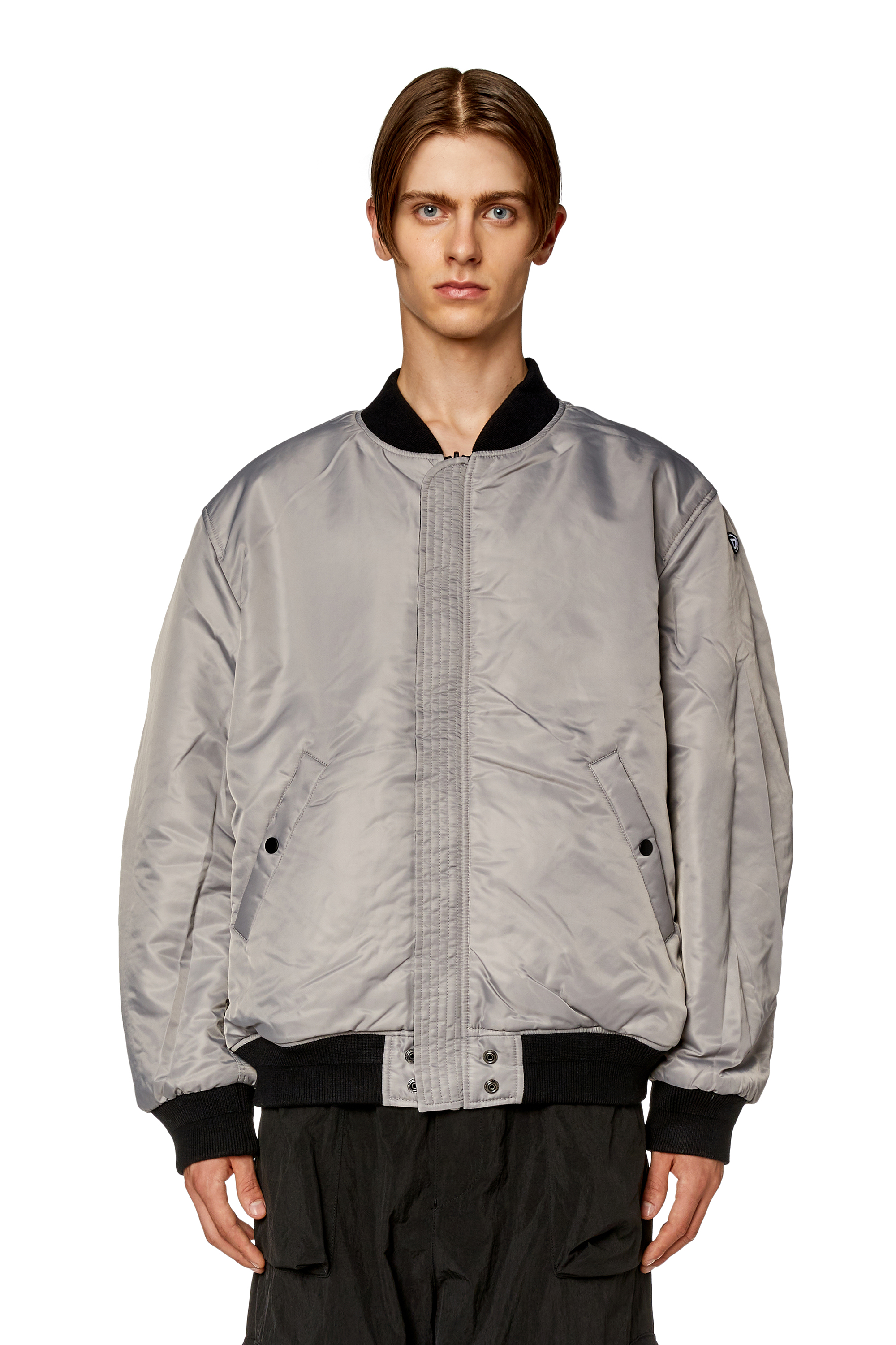 Diesel - J-MATTAN, Man's Bomber in padded nylon in Black - 4