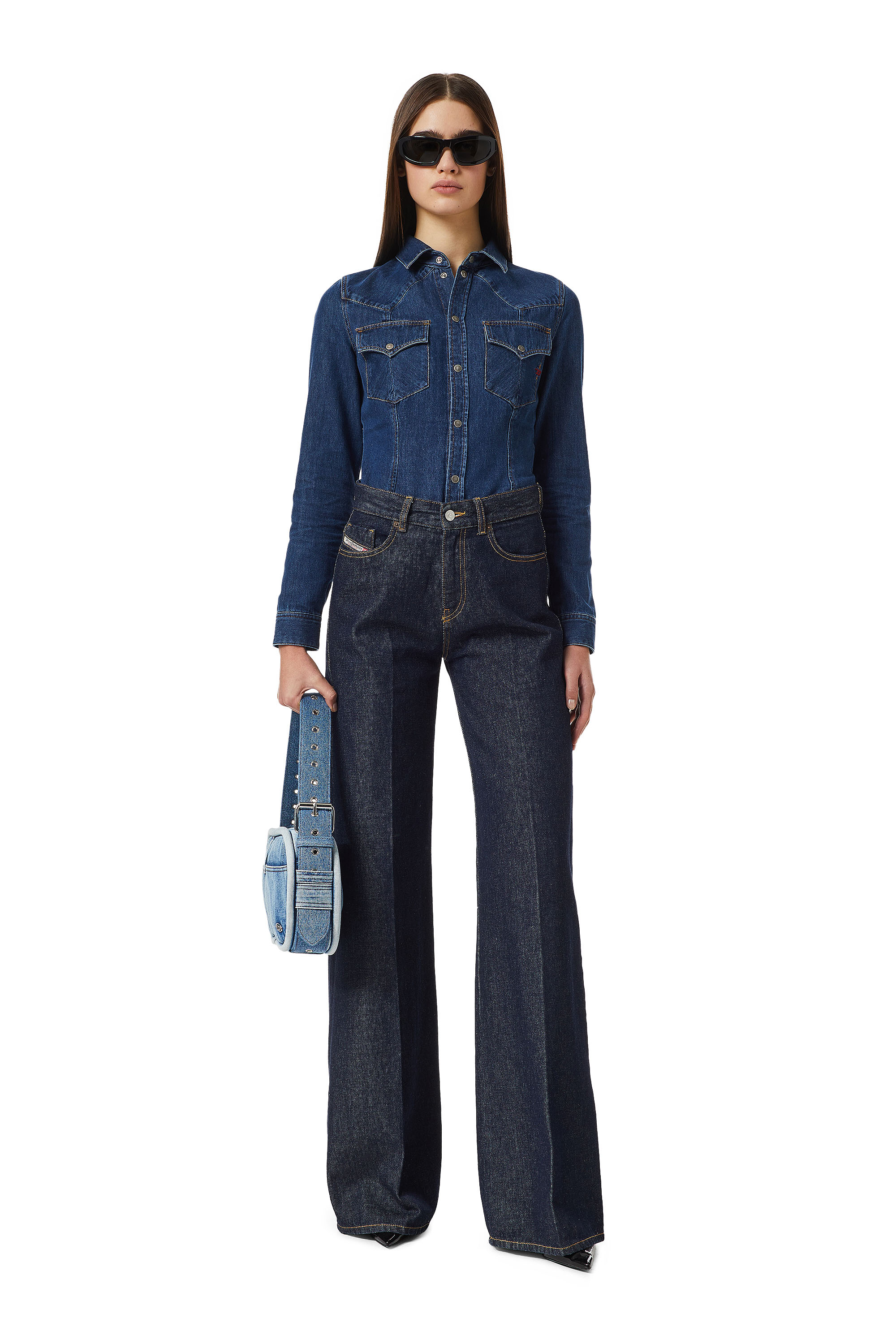 Diesel - Bootcut and Flare Jeans 1978 D-Akemi Z9C02, Female's Bootcut and Flare Jeans - 1978 D-Akemi in Dark Blue - 5