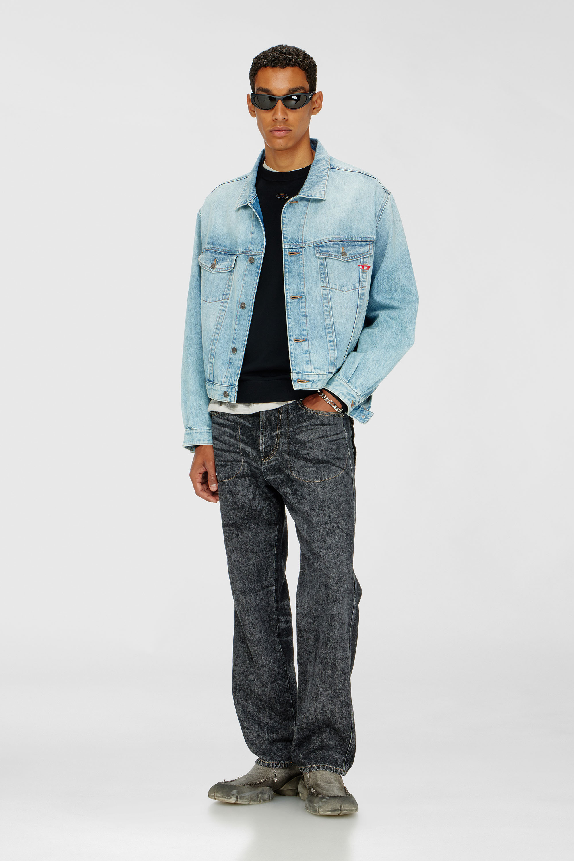 Diesel - K-VALIAM, Male's Wool jumper with cut-out logo in Black - 2