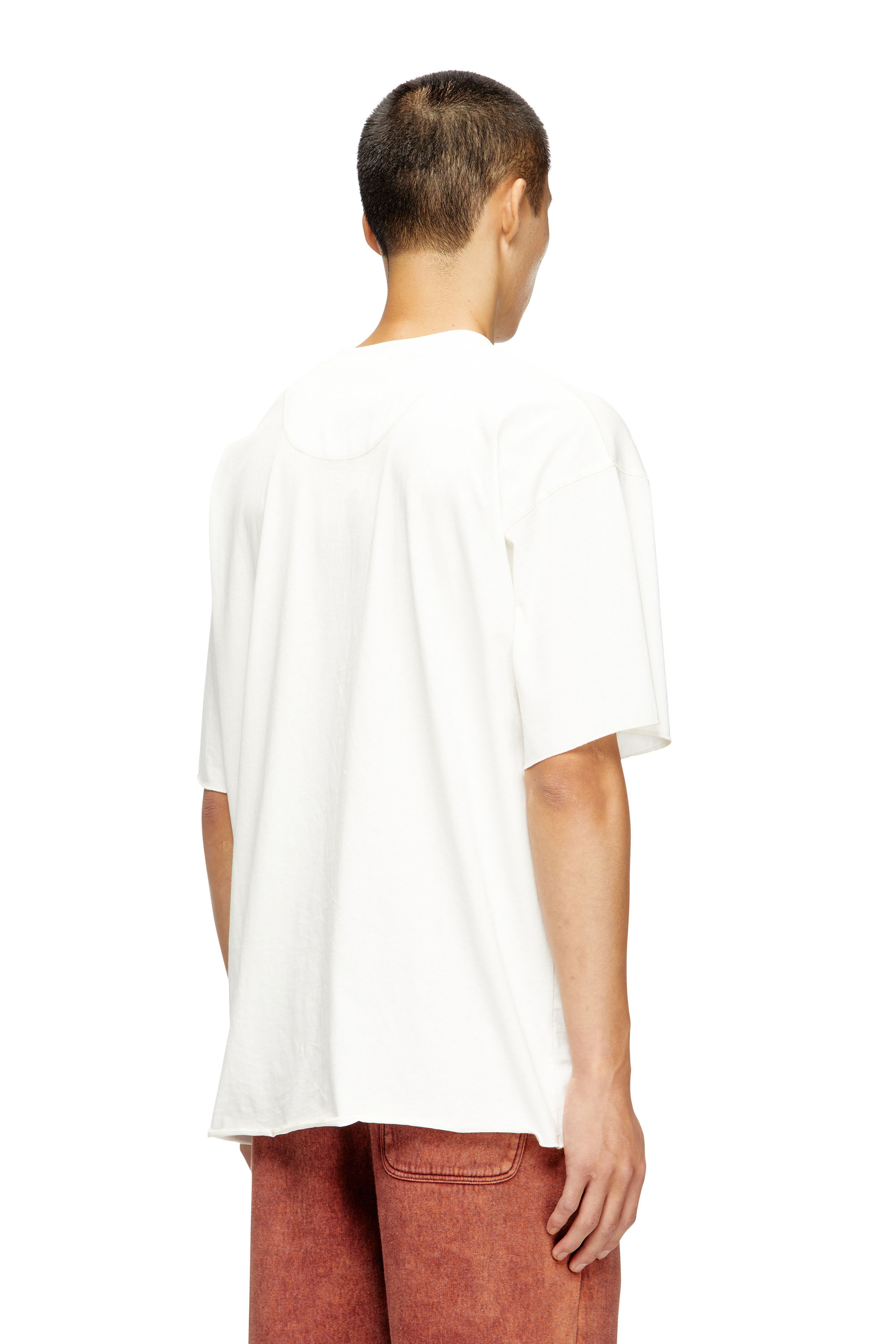 Diesel - T-CRAHOR-BOXT-T1, Male's Cotton T-shirt with micro embroidery in White - 4
