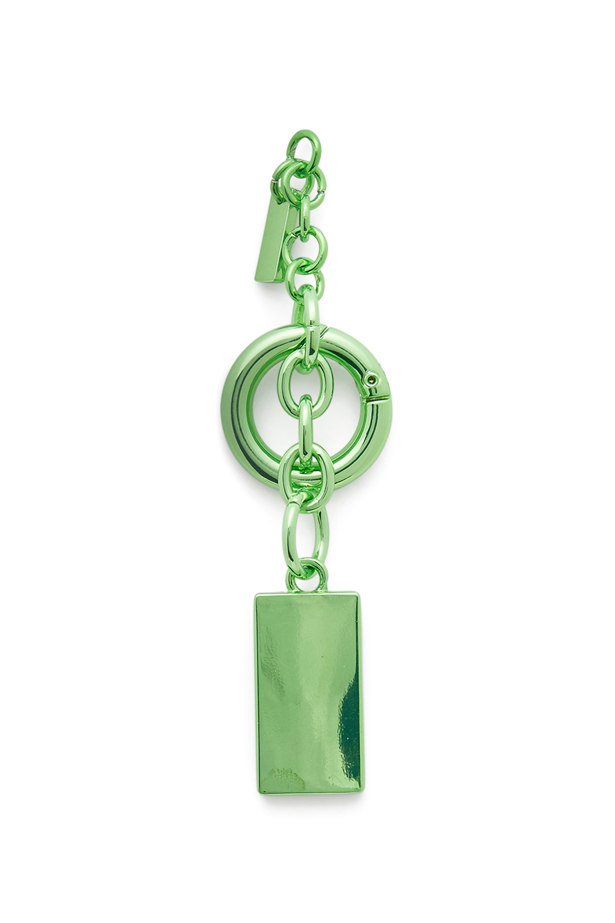 Diesel - CHARM-BISCOTTO, Llavero met&aacute;lico con charm logo Biscotto Mujer in Verde - 2