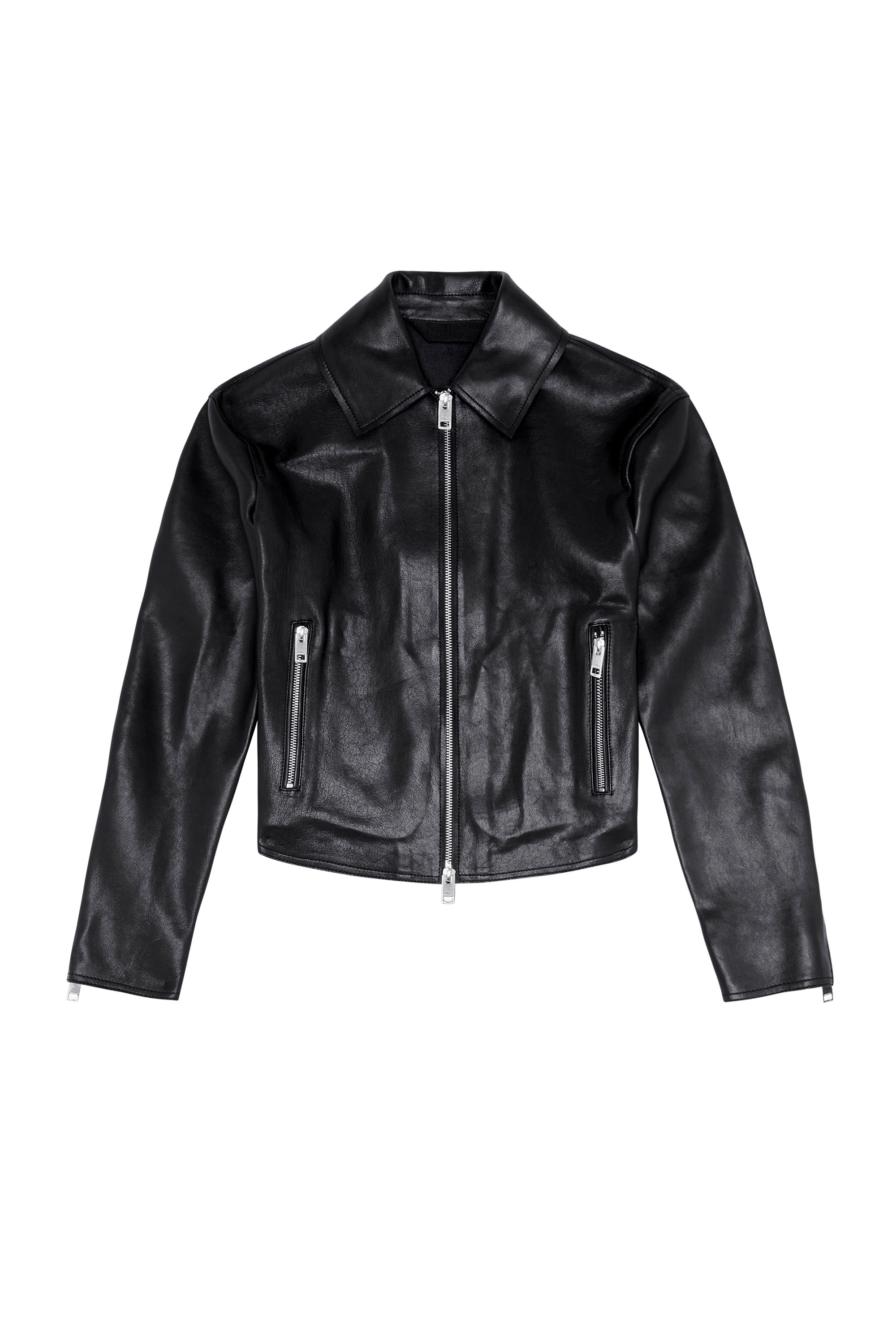 Diesel - L-MELIA-NW, Veste biker en cuir l&eacute;ger Femme in Noir - 2