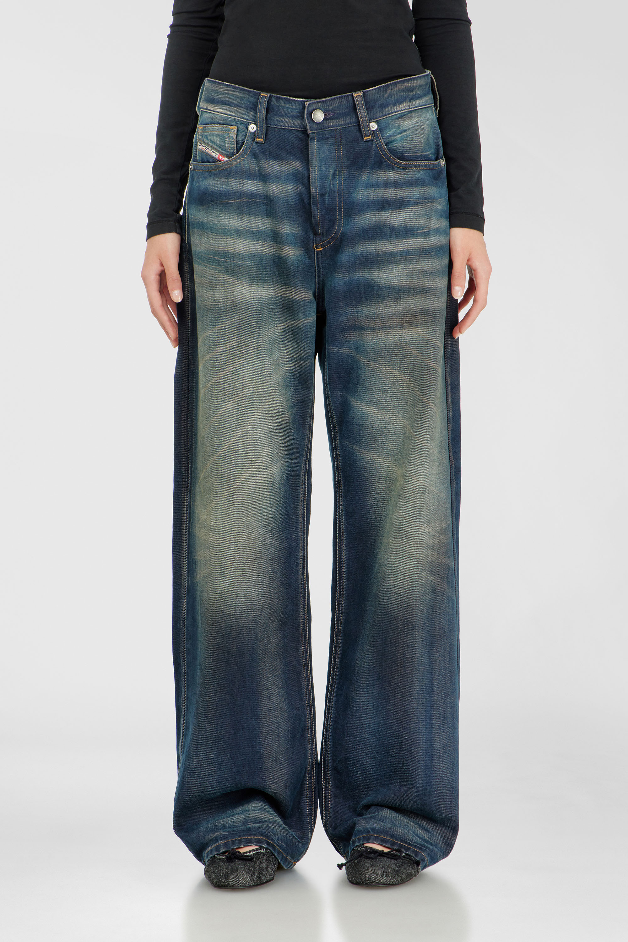 Diesel - Relaxed Jeans 1990 D-Waigee 09R09 Mujer, Azul Oscuro - 4