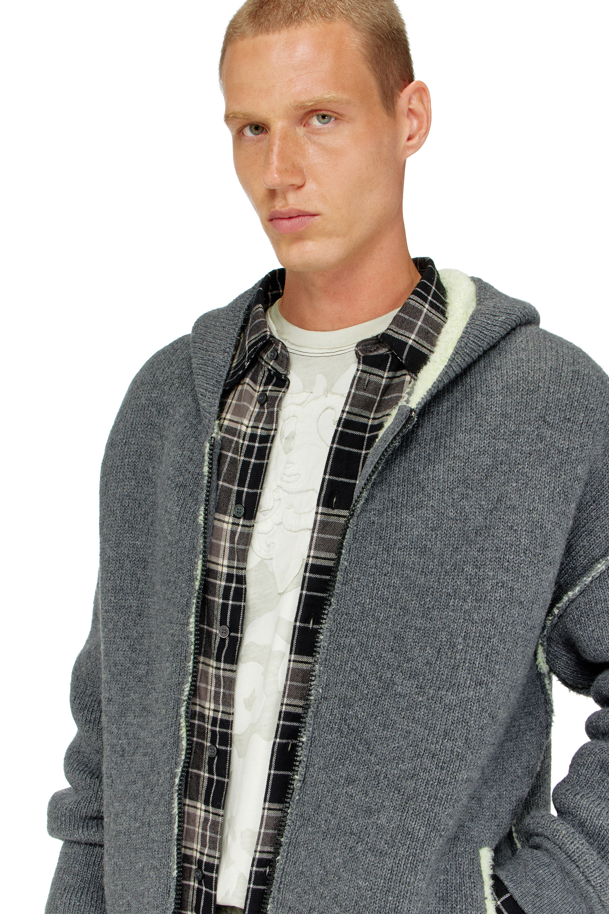 Diesel - K-BOUBBY, Sudadera con cremallera de punto de doble textura Hombre in ToBeDefined - 4
