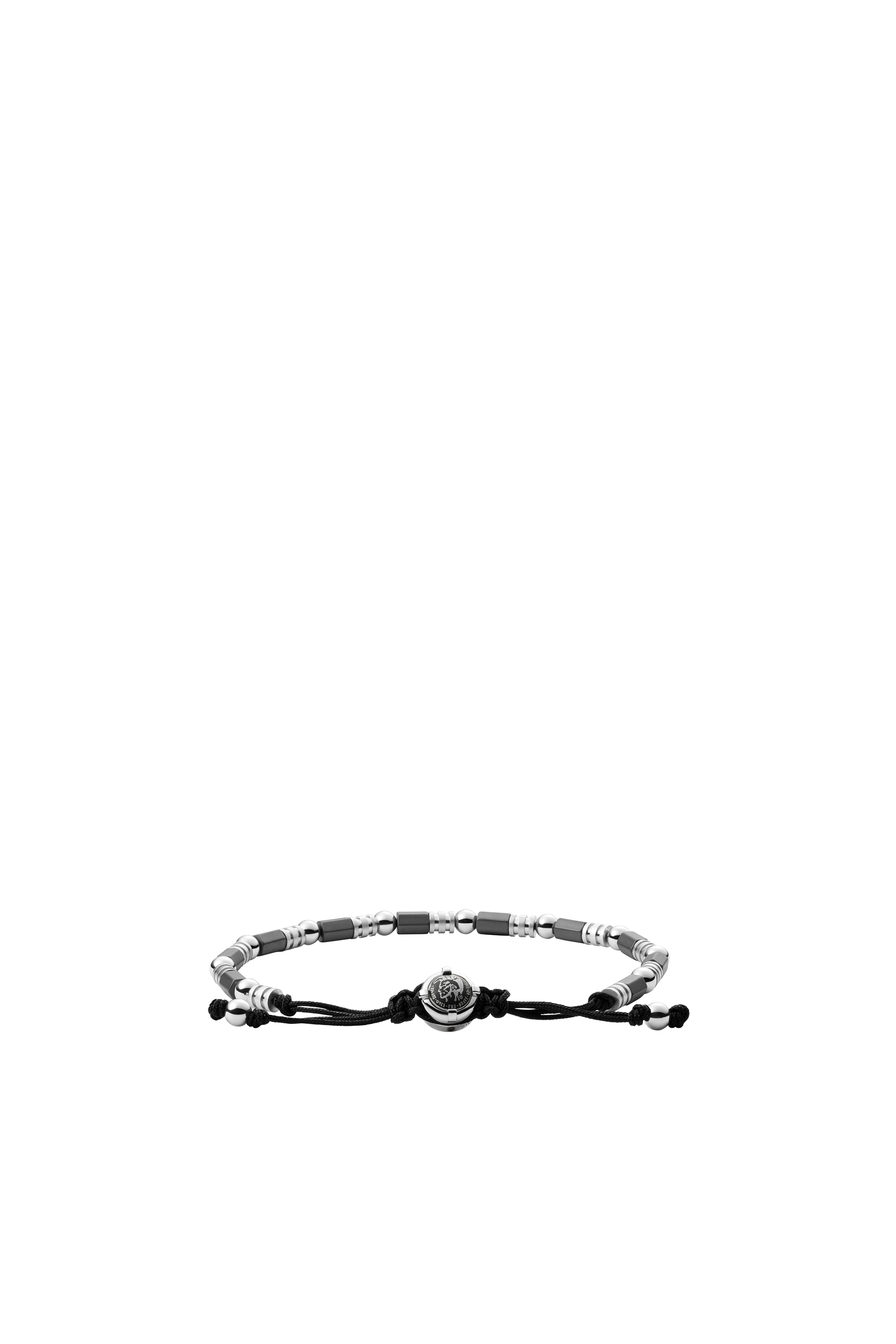 Diesel - DX1312, Unisex's Hematite and nylon beaded bracelet in Silver/Black - 2