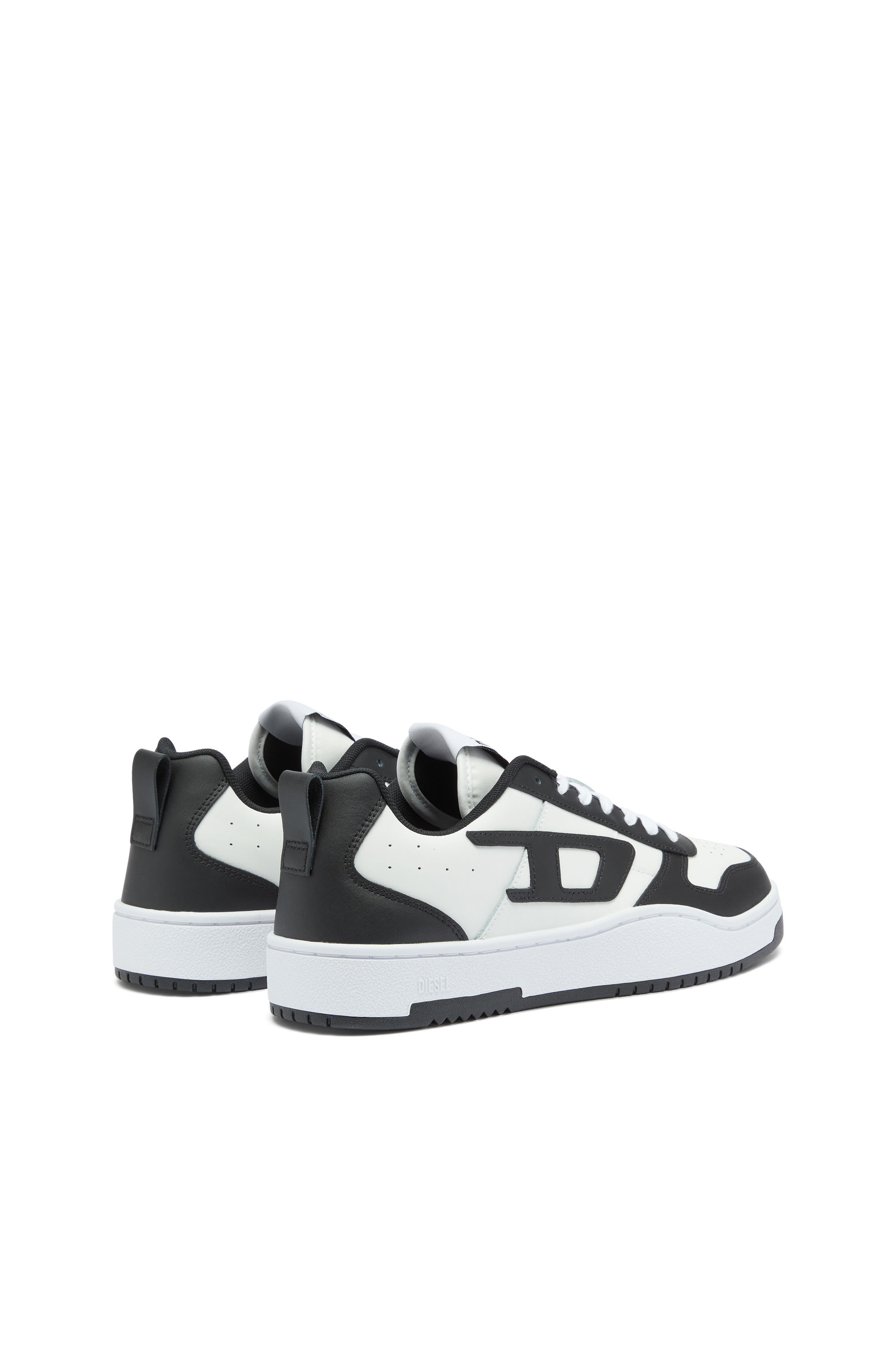 Diesel - S-UKIYO V2 LOW, Man's S-Ukiyo Low-Low-top sneakers in leather and nylon in Black/White - 3