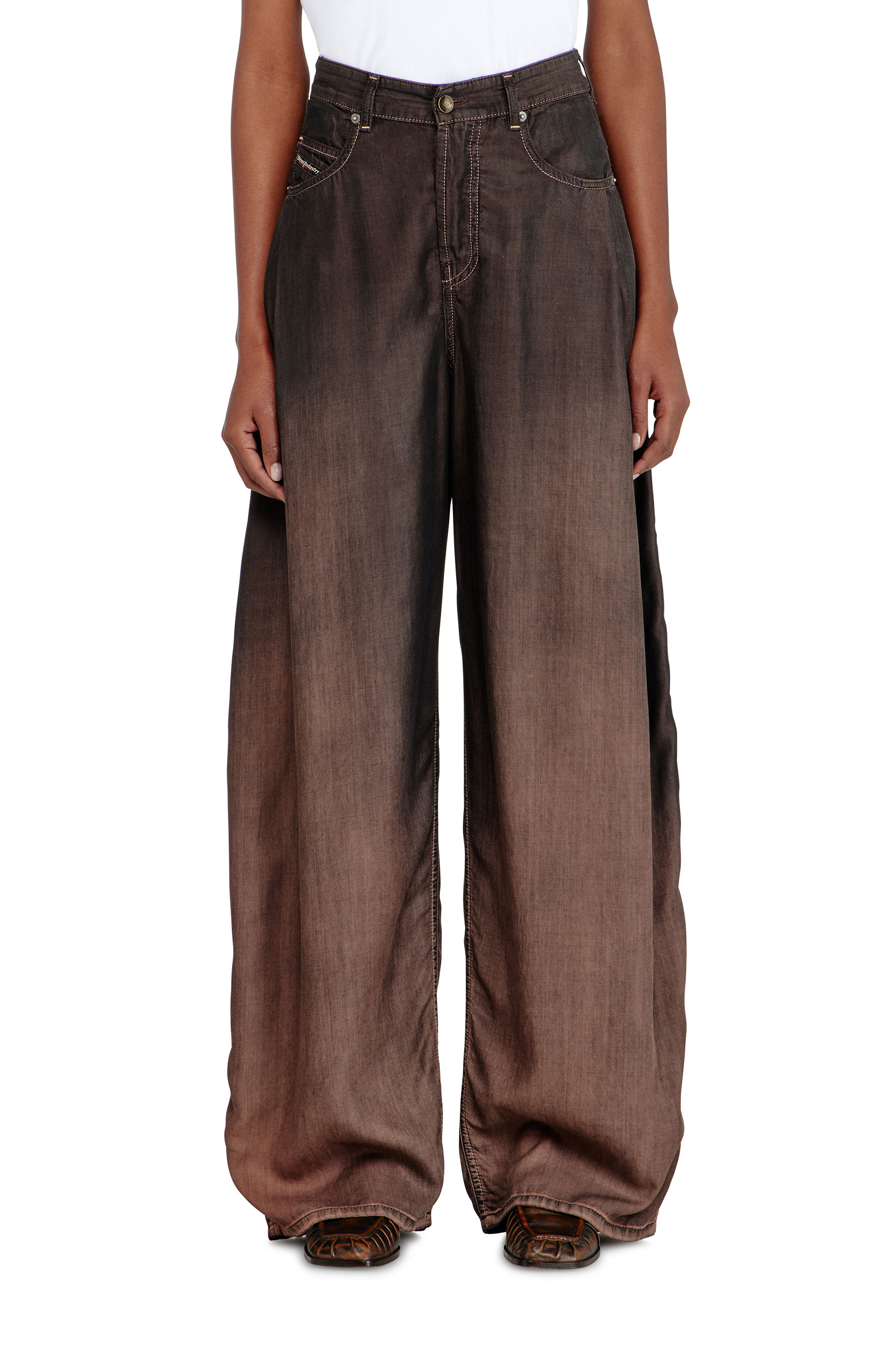 Diesel - Woman's Relaxed Jeans 1987 D-Khelz 068YF, Brown - 4