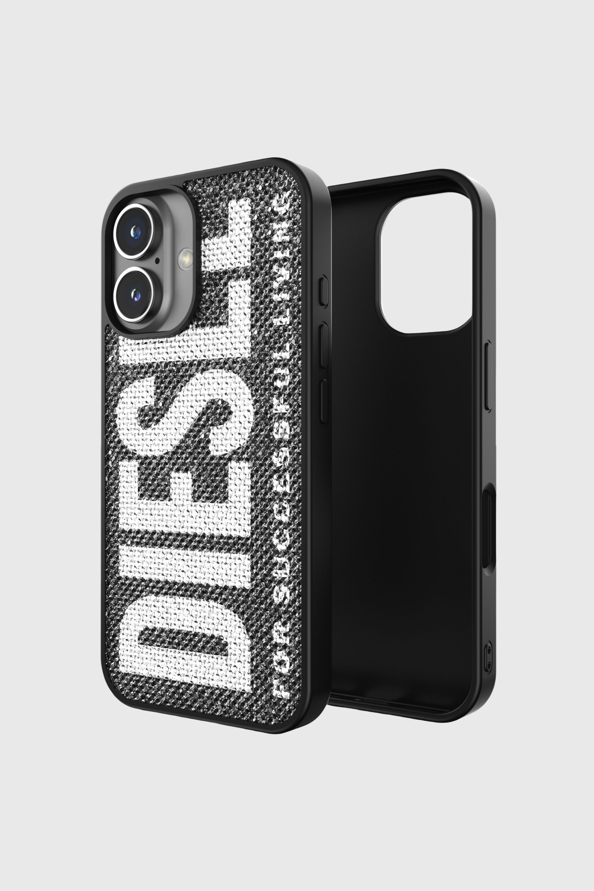 Diesel - 60183 MOULDED CASE, Unisex's Swarovski Crystal Case for iP 16 in Black - 1