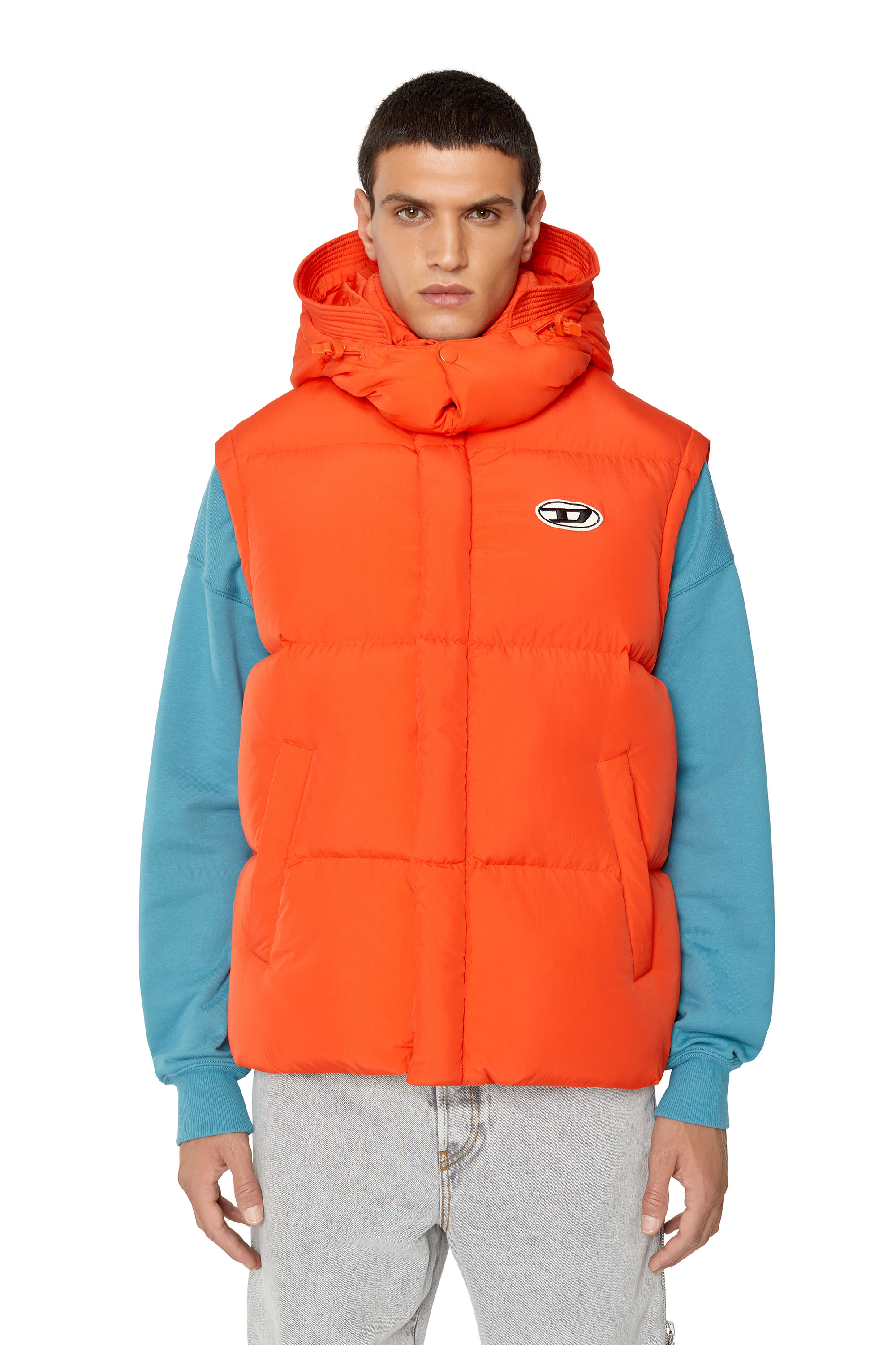 DIESEL W-ROLF-NW ダウンベスト S W-ROLF-SL-NW Man: Polygiene ViralOff® down vest | Diesel