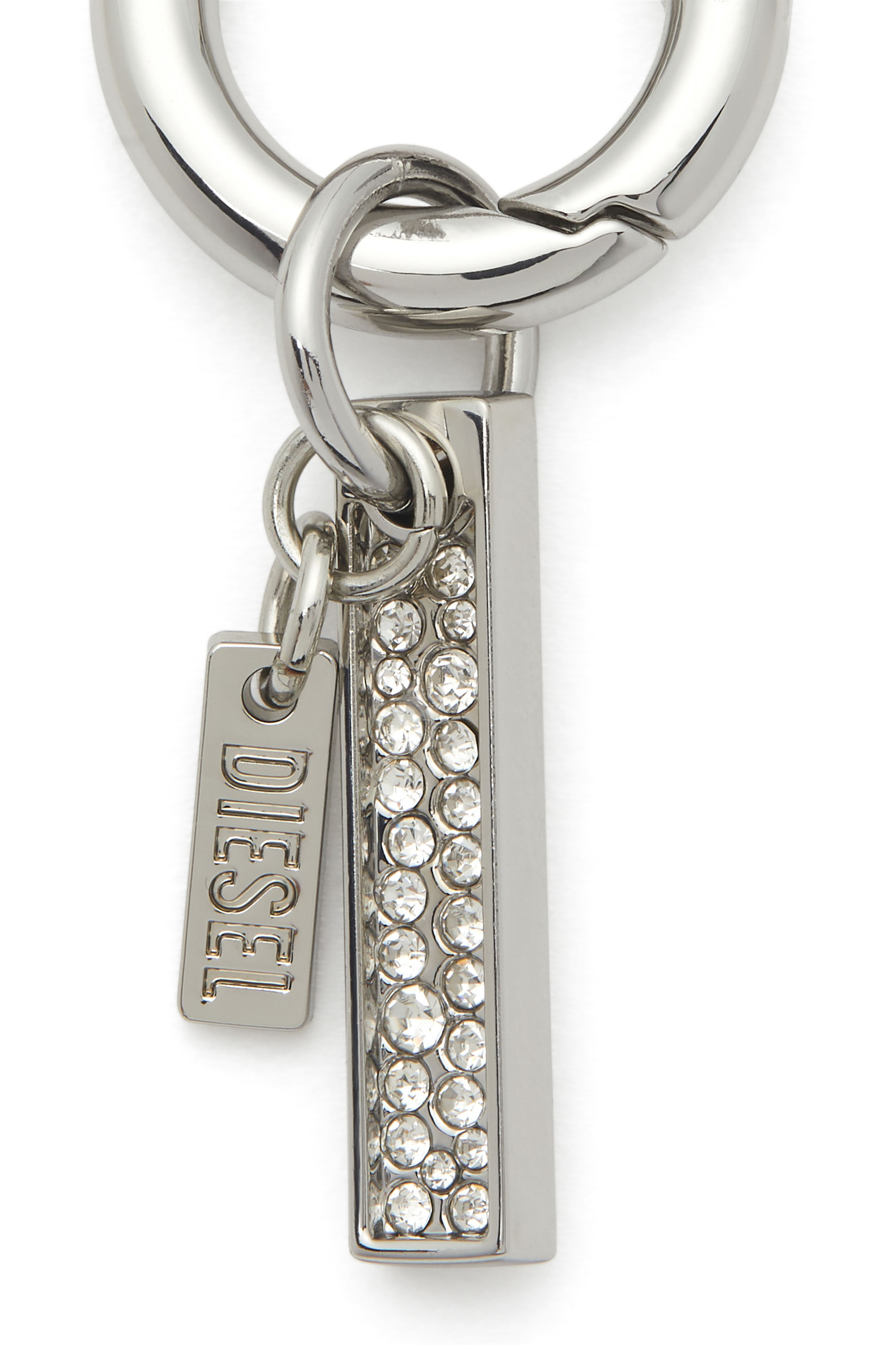 Diesel - CHARM-I, Unisex's Metal keyring with rhinestone pendant in Silver - 2