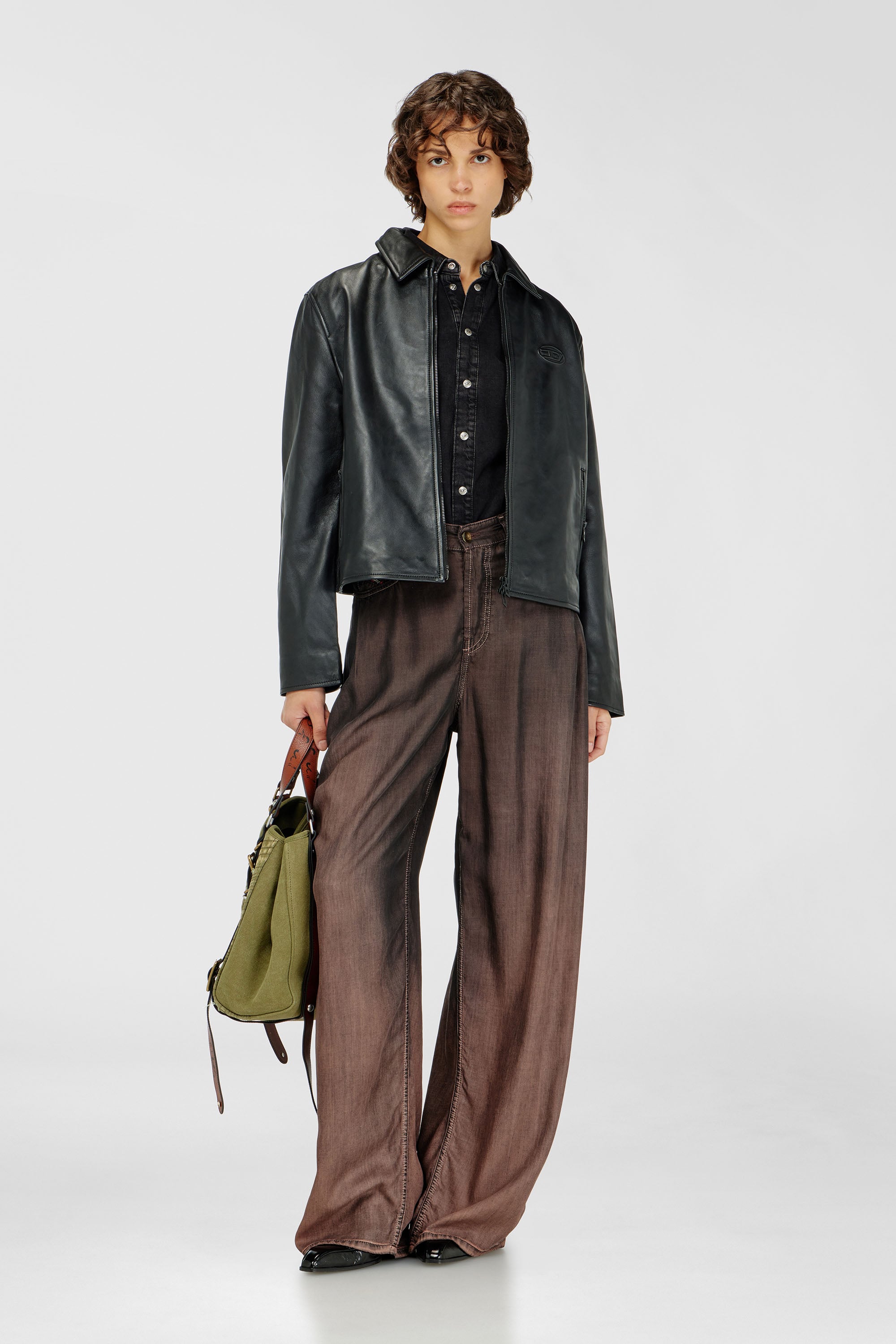 Diesel - DE-EAZY, Female's Denim shirt with contrasting stitching in Black - 1