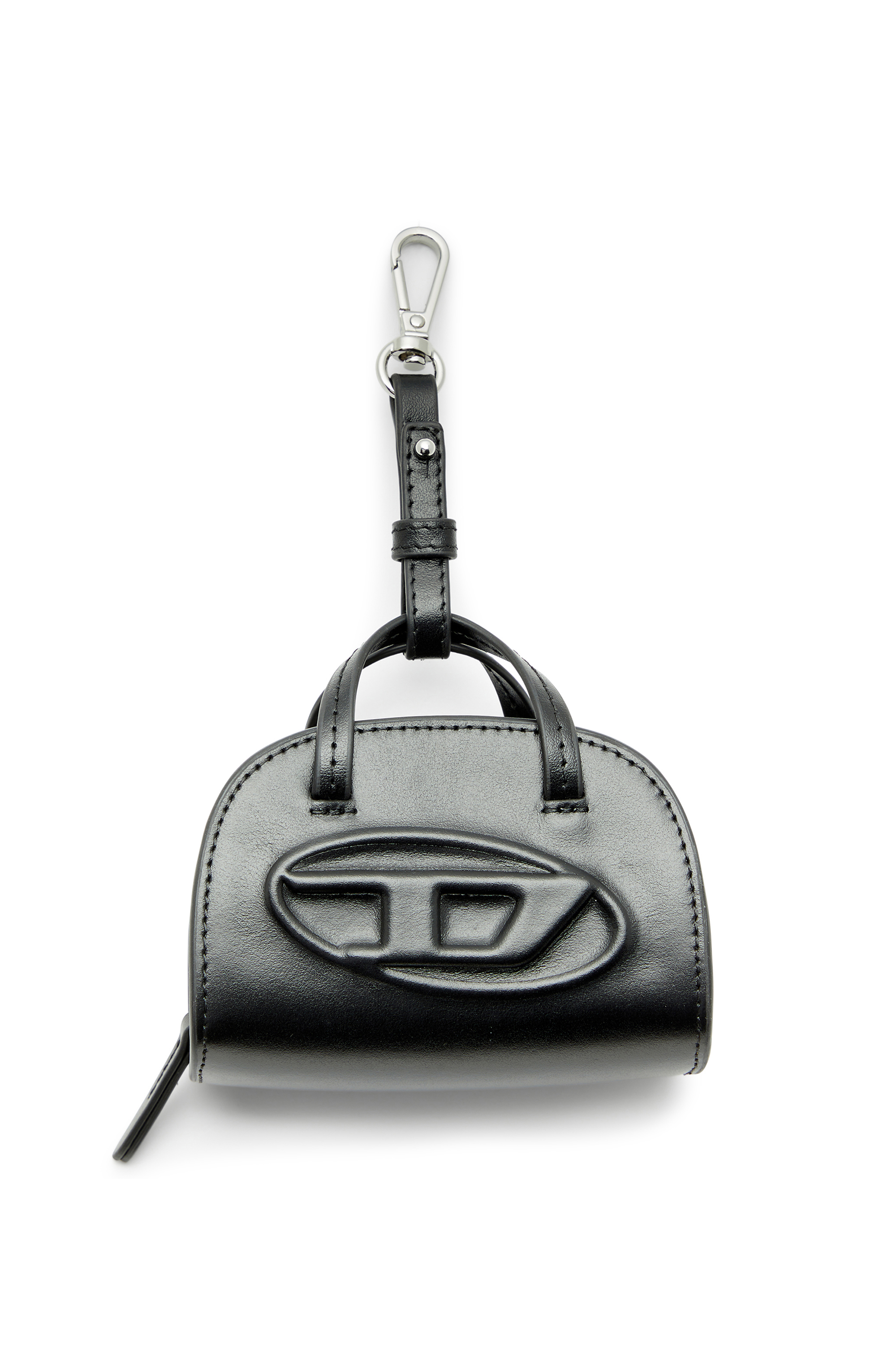 Diesel - 1DR DOME M CHARMS, Female's Miniature bag charm in leather in Black - 1
