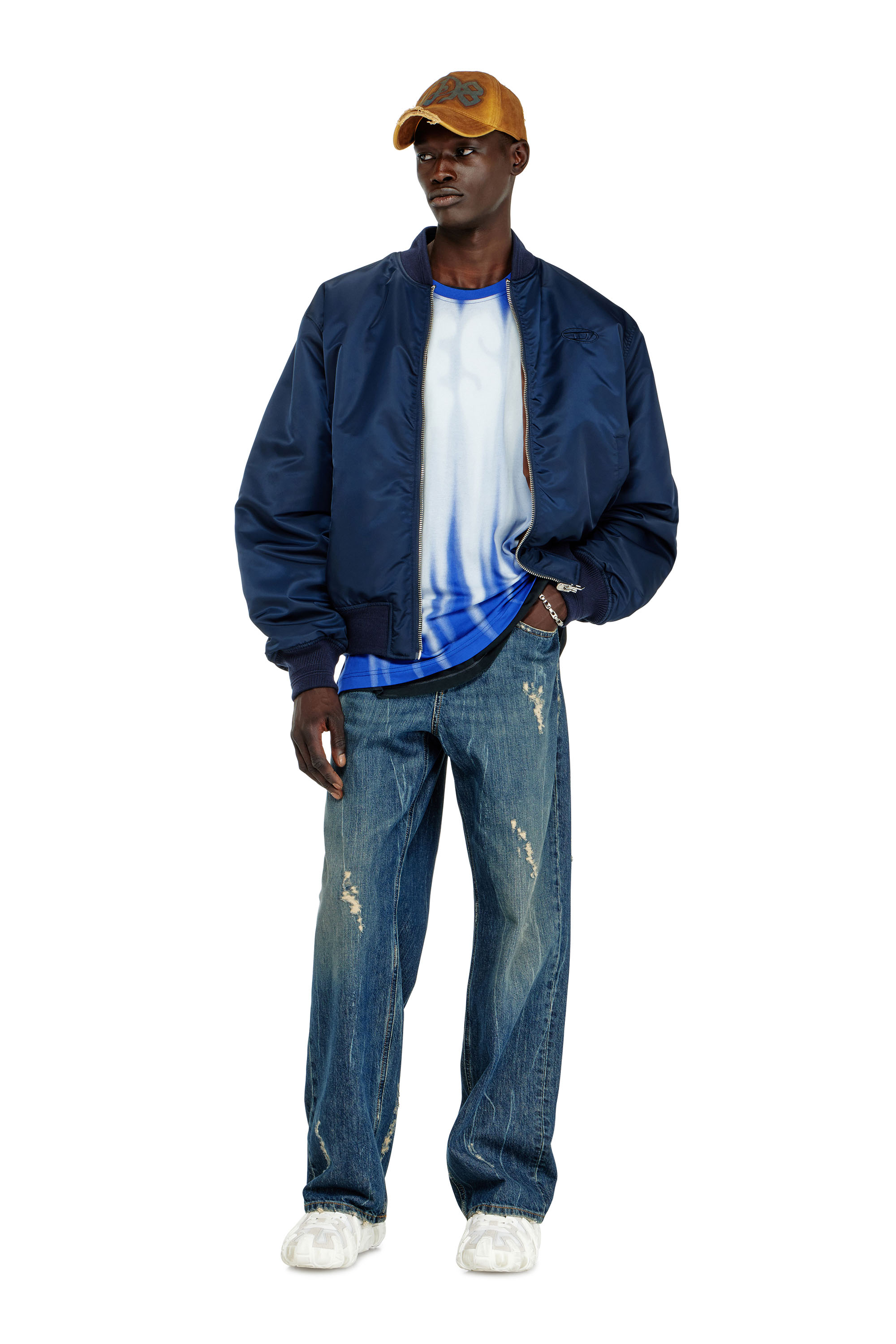 Diesel - T-BOXT-AA1, T-shirt en coton avec logo imprim&eacute; contrastant Homme in Polychrome - 1