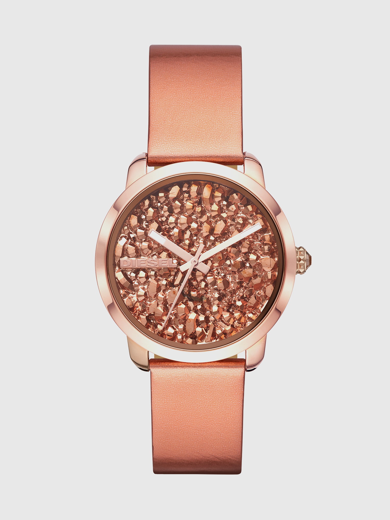 Flare Rocks rose gold leather watch