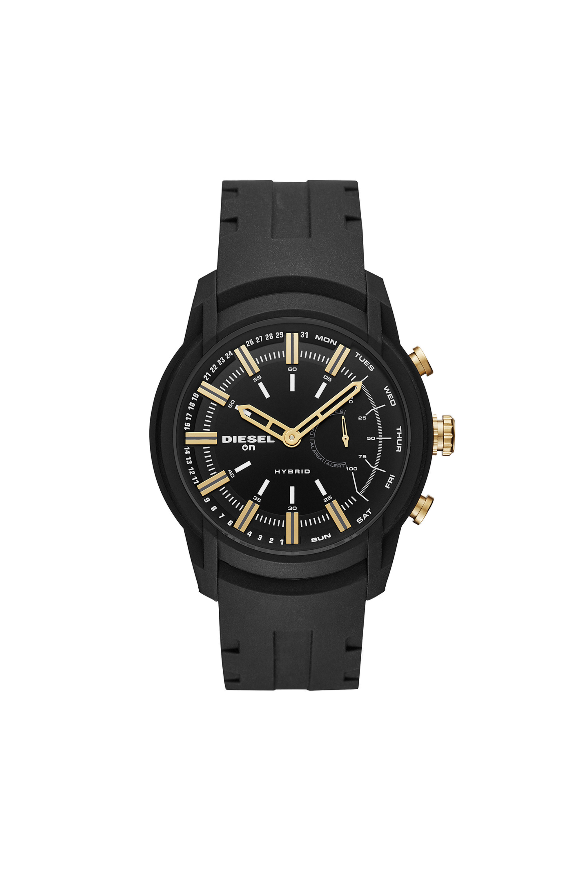 DT1014 Man: Armbar Hybrid black silicone smartwatch, 44 mm | Diesel