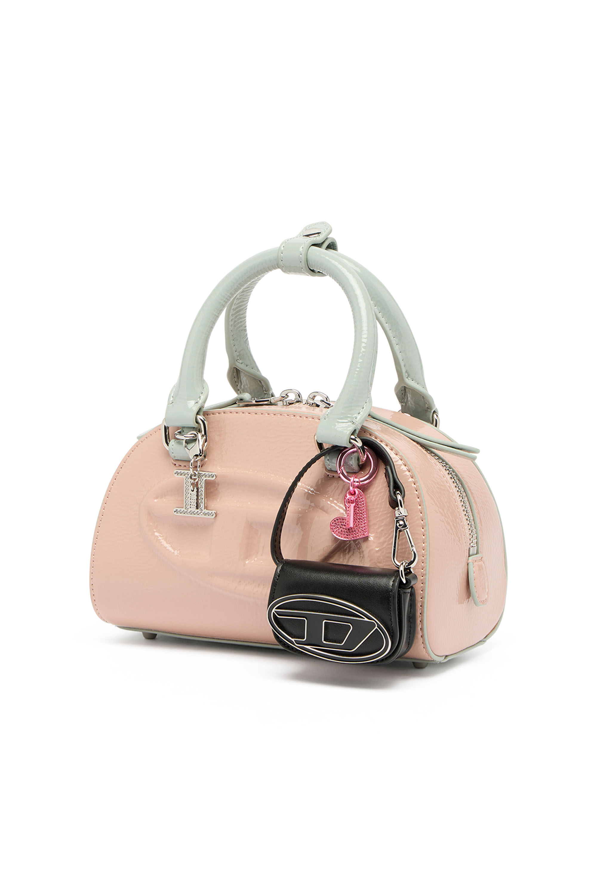 Diesel - 1DR DOME CROSSBODY, 1DR Dome-Bolso bowling mini con efecto naplak Mujer in Rosa - 6