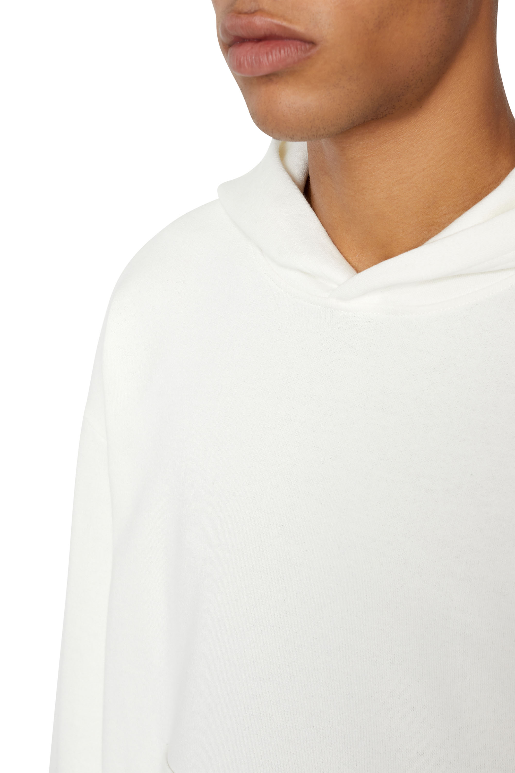Diesel - S-MACS-HOOD-MEGOVAL, Man's Hoodie with back maxi D logo in White - 5