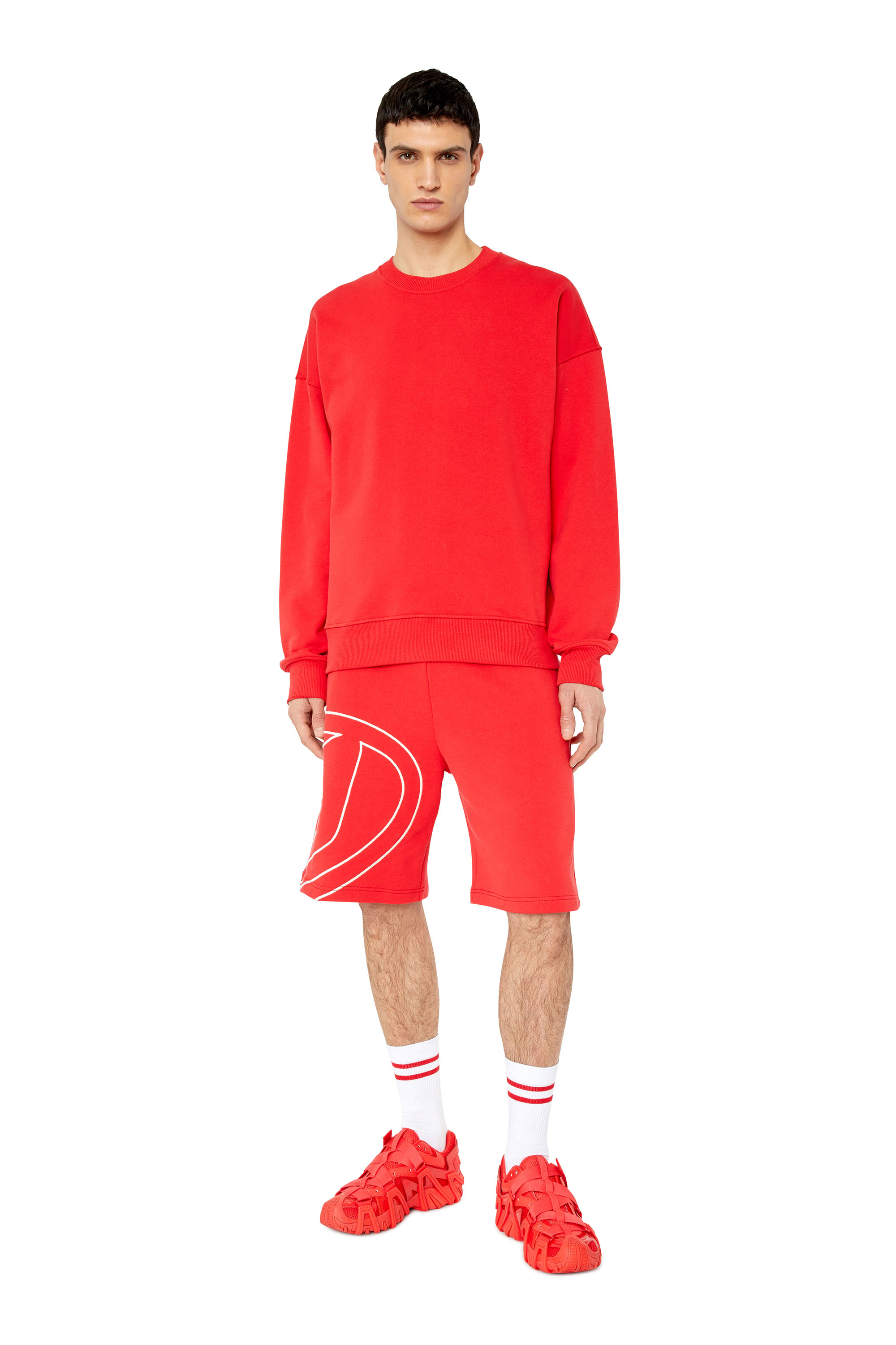 Diesel - S-ROB-MEGOVAL, Man's Sweatshirt with back maxi D logo in Red - 1