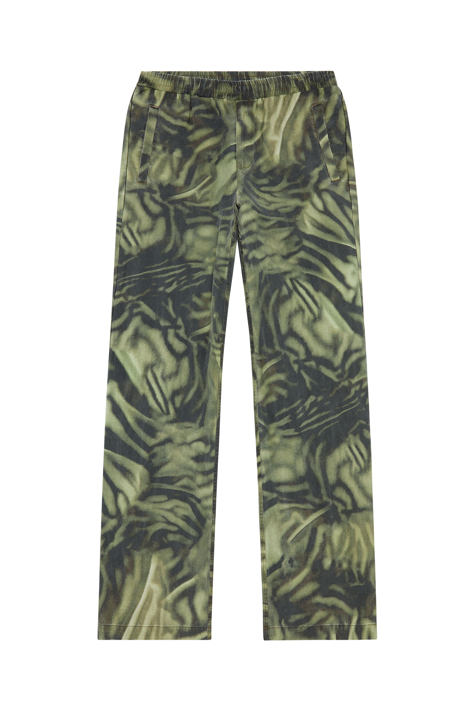 Diesel - P-GOLD-ZEBRA, Pantalones de sarga con estampado de camuflaje de cebra Hombre in Verde - 2