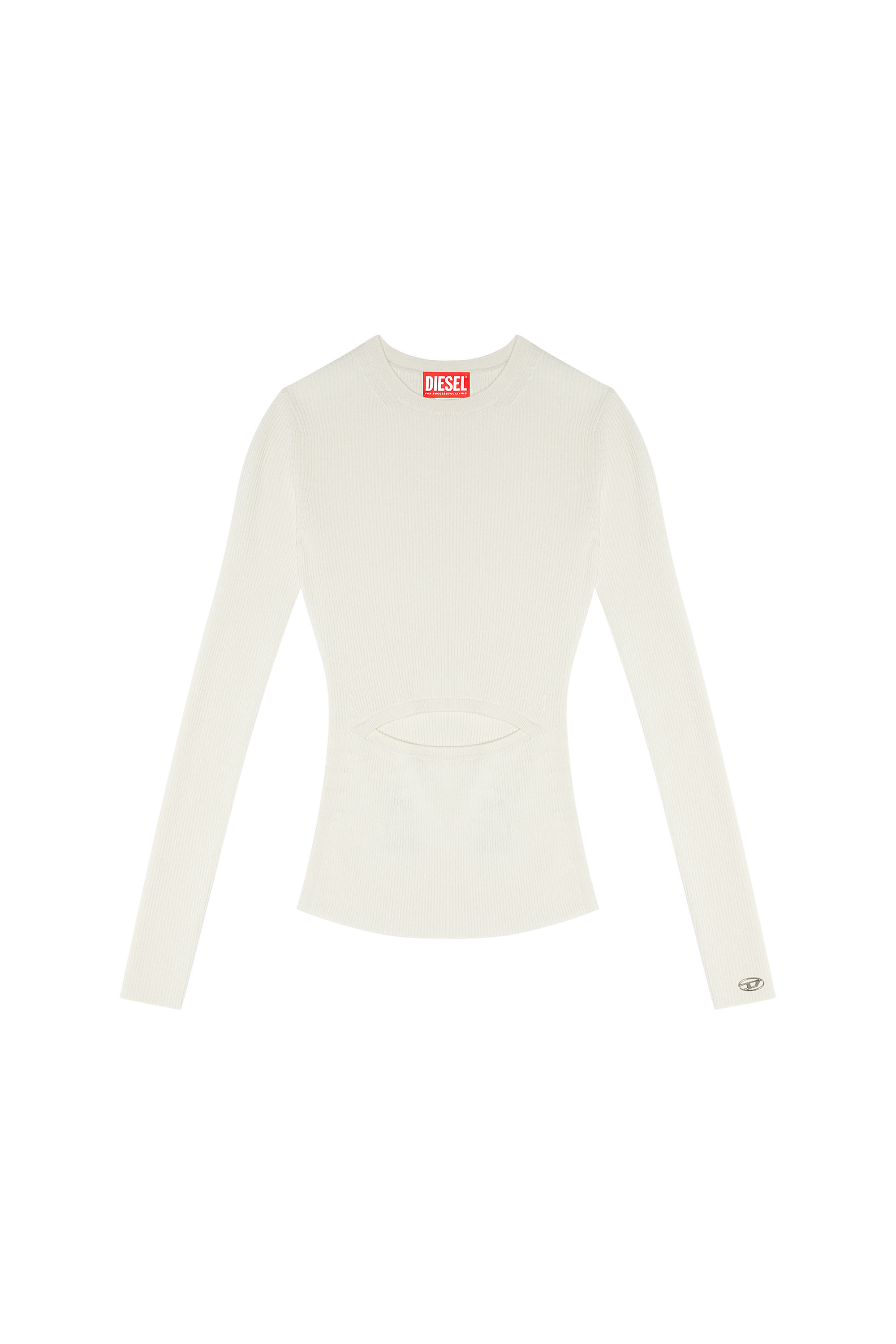 Diesel - M-PERIS, Woman's Wool-blend top with cut-out in White - 2