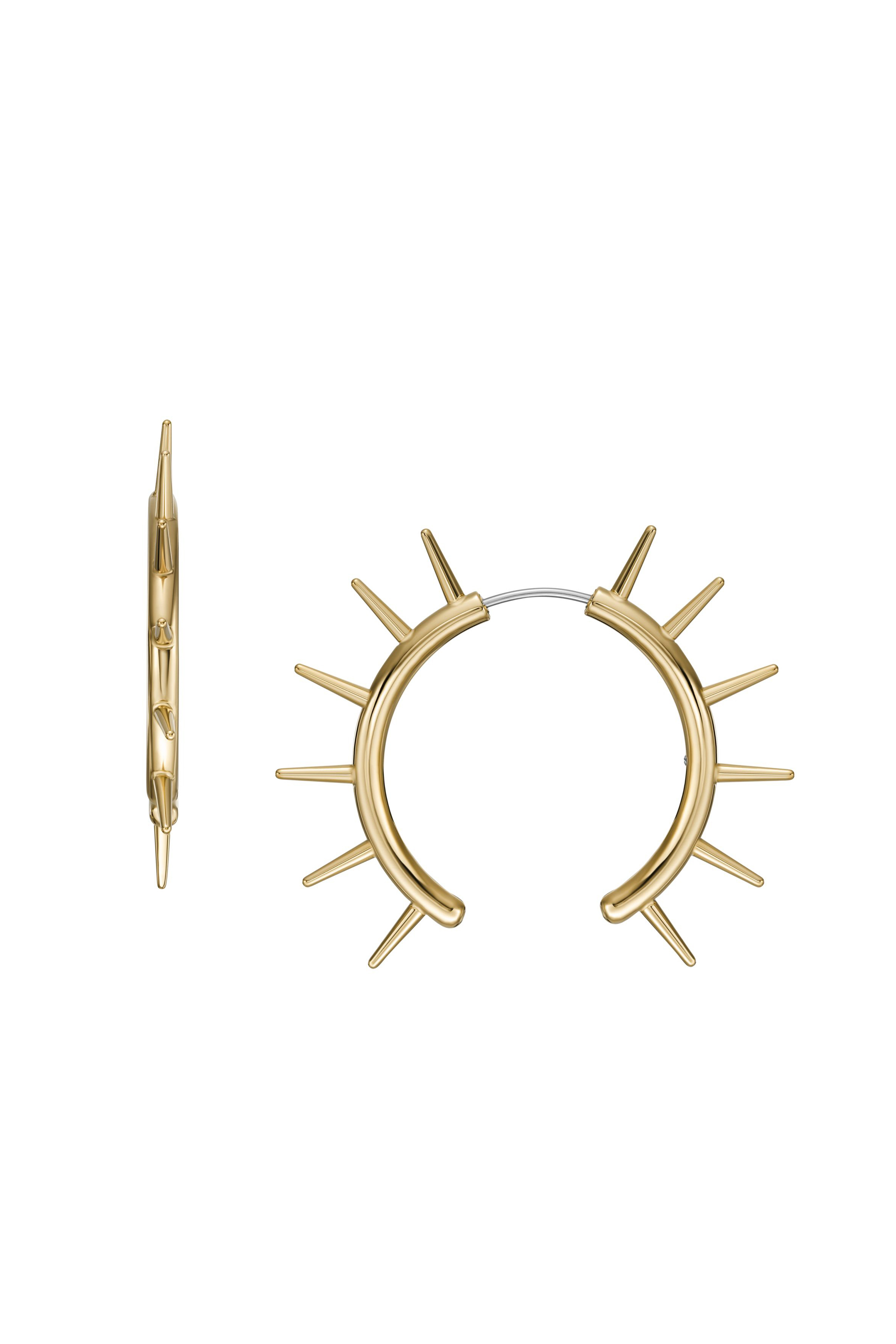 Diesel - DX1452710, Unisex's Gold-Tone Stainless Steel Front to Back Earring in Gold - 2