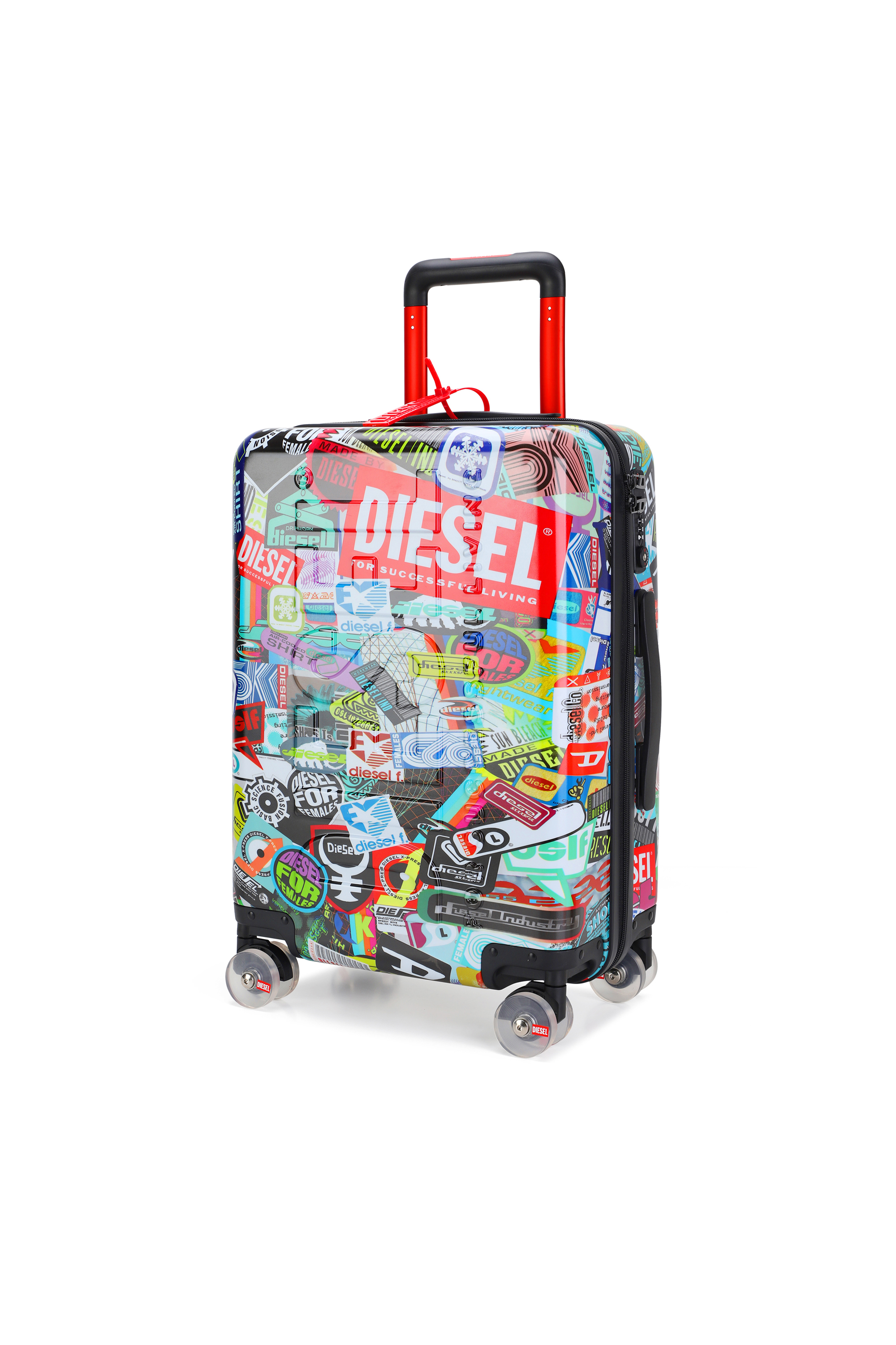 Diesel - DIESEL PC PRINTED TROLLEY-STICKERS- DSL0, Valise taille S style autocollants Mixte in Polychrome - 6