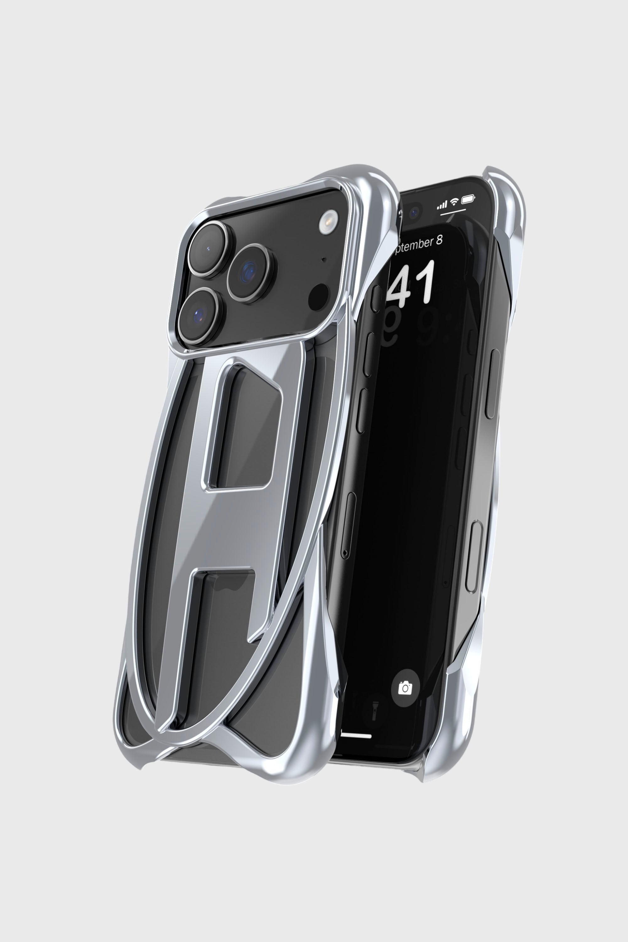 DIESEL iPhone 17 Pro Max ケース Women's Caged D glossy case for iPhone 17 Pro | Grey | Diesel