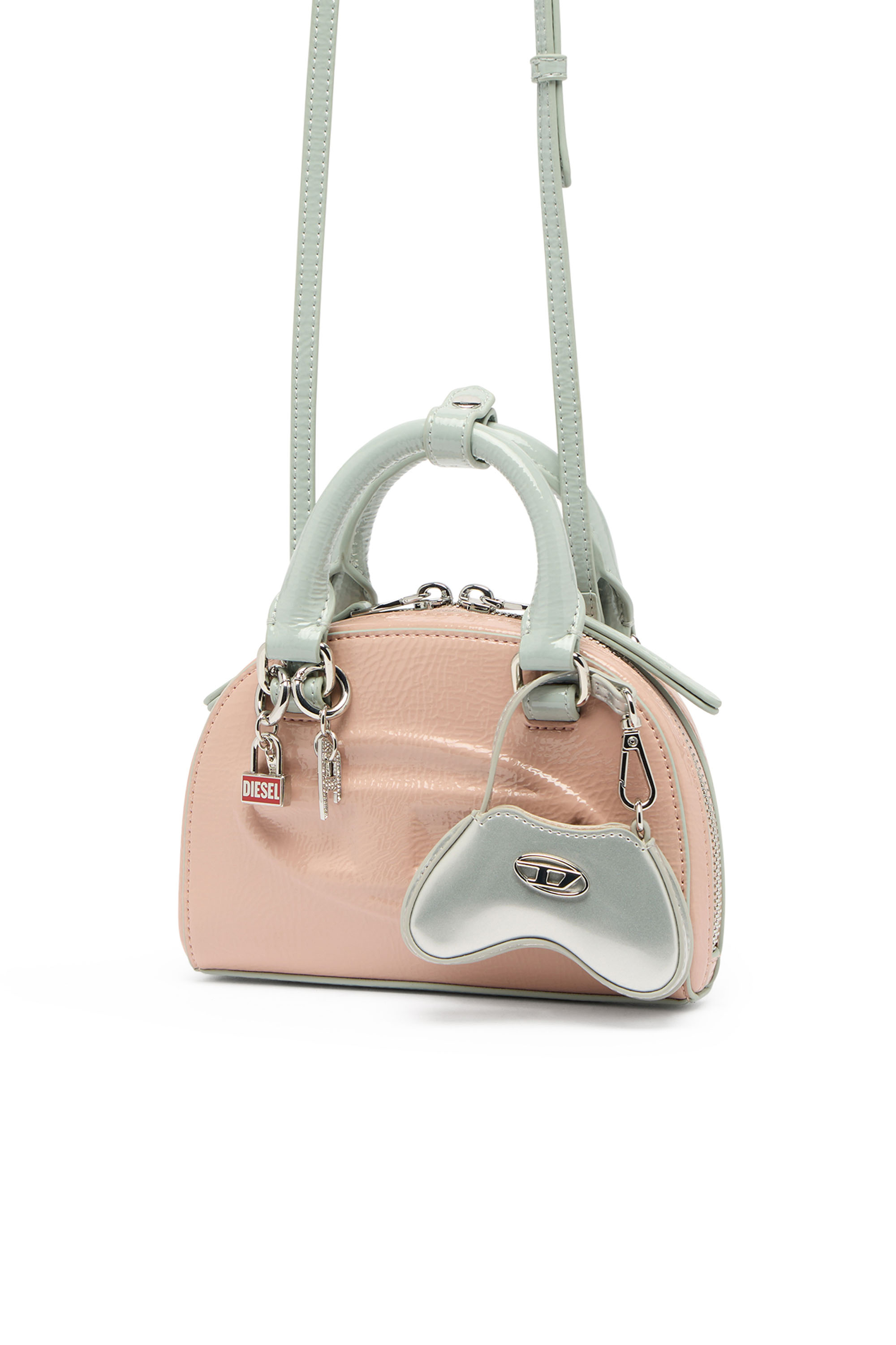 Diesel - 1DR DOME CROSSBODY XS, Female's 1DR Dome-Mini crossbody bag with naplak effect in Pink - 2