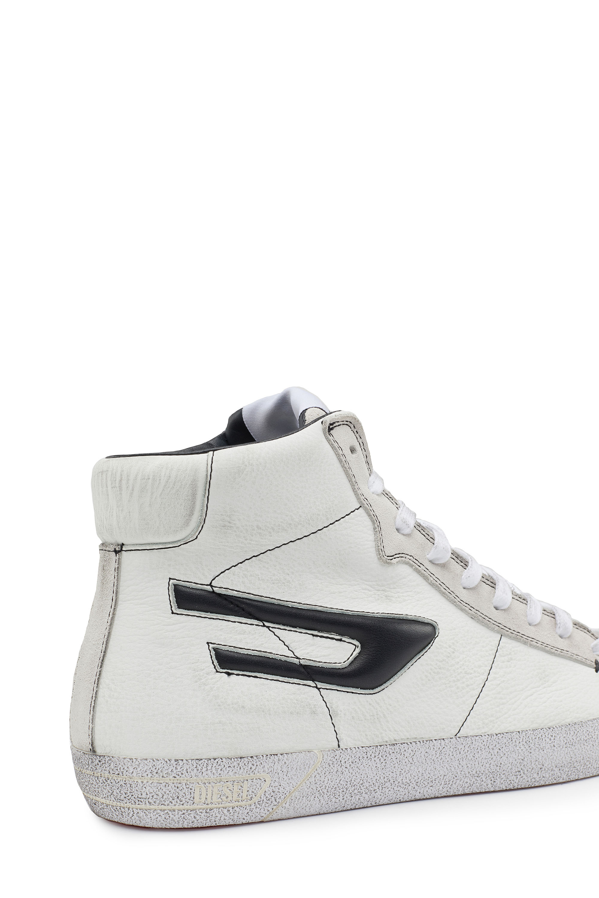 Diesel - S-LEROJI MID, Man's S-Leroji Mid - High-top leather sneakers with D logo in White - 7