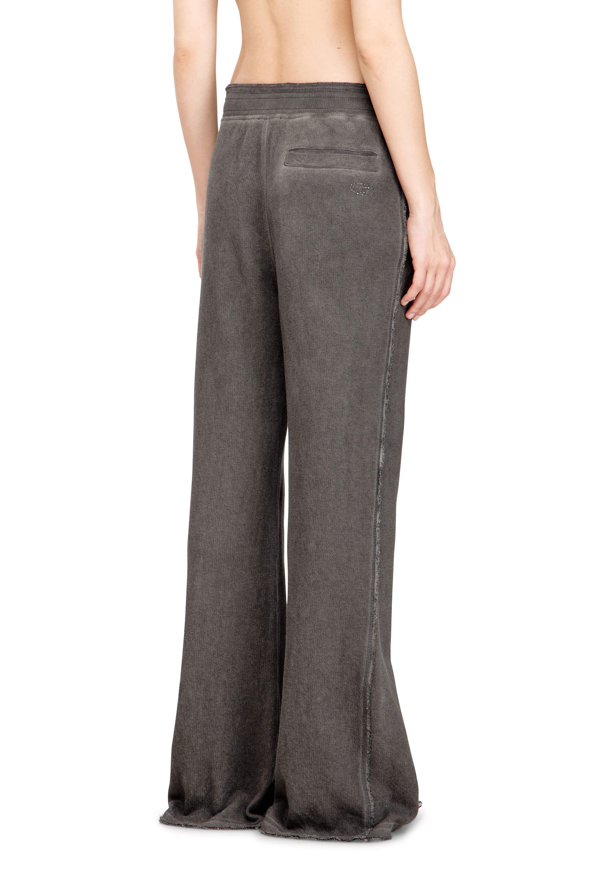 Diesel - P-ANTA, Female's Cotton pants with prints and studs in Dark Grey - 3