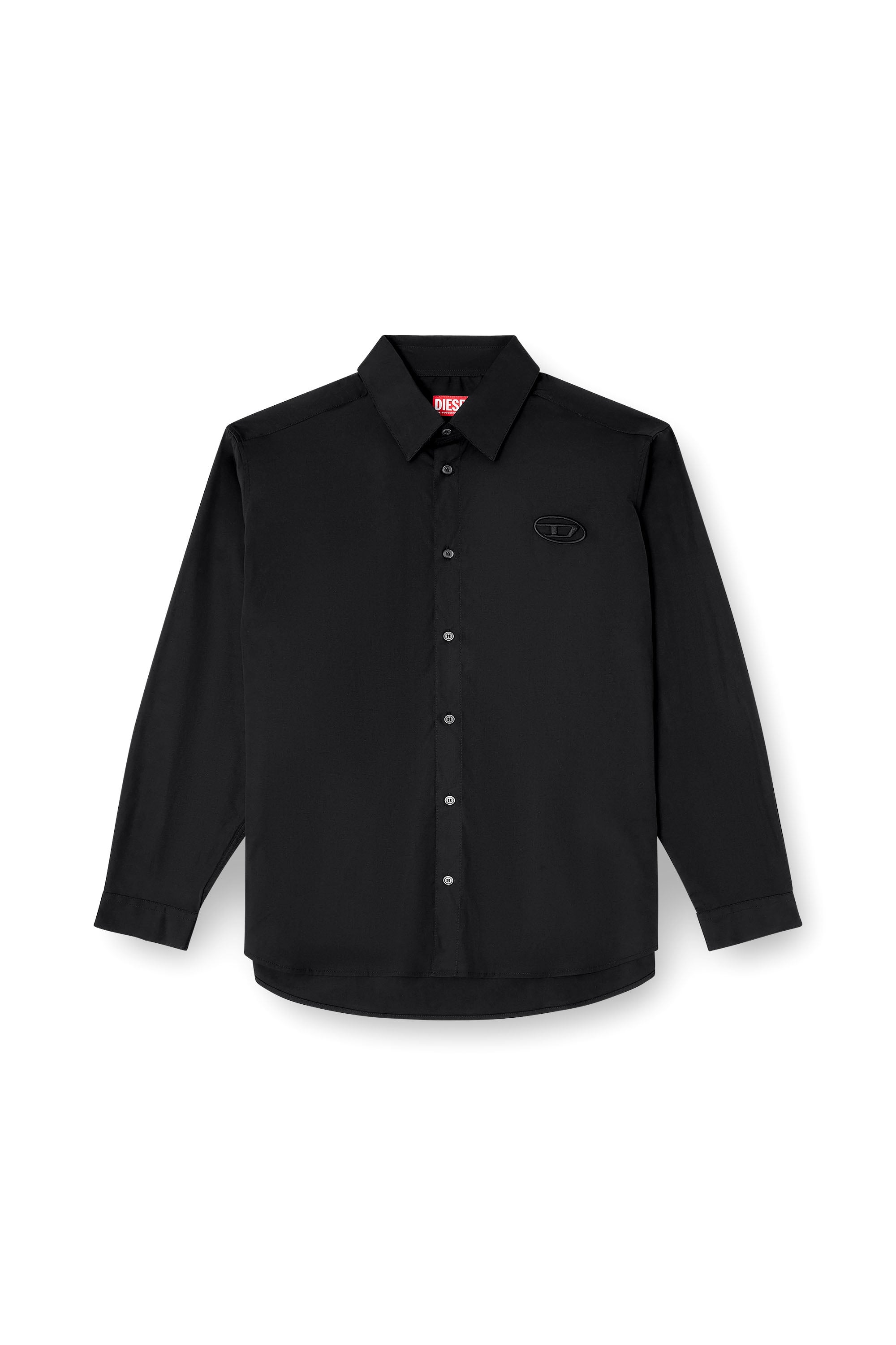 Diesel - S-SIMPLY-GSBH, Chemise en popeline extensible avec broderie Homme in Noir - 3