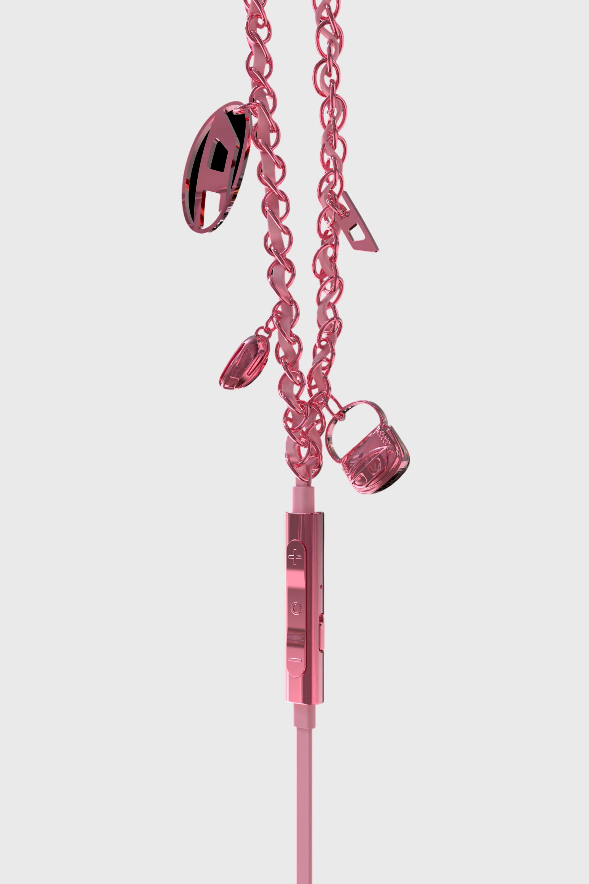 Diesel - 60688 WIRED EARBUDS WIRED EARBUDS, Unisex's Pink wired earbuds and charms in Pink - 2
