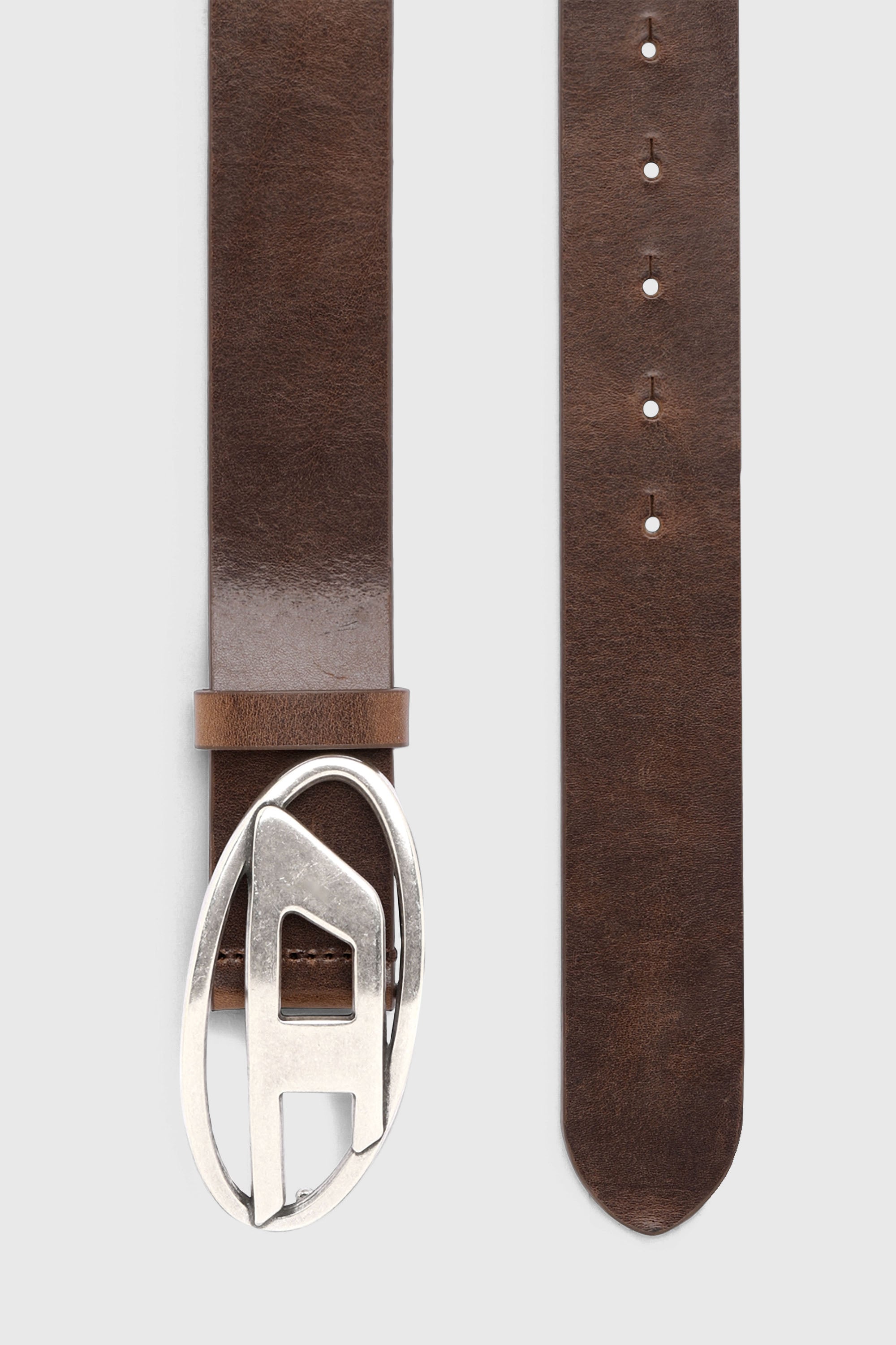 Diesel - B-1DR, Cintur&oacute;n 3.9 cm de piel con hebilla en D Hombre in Marr&oacute;n - 2