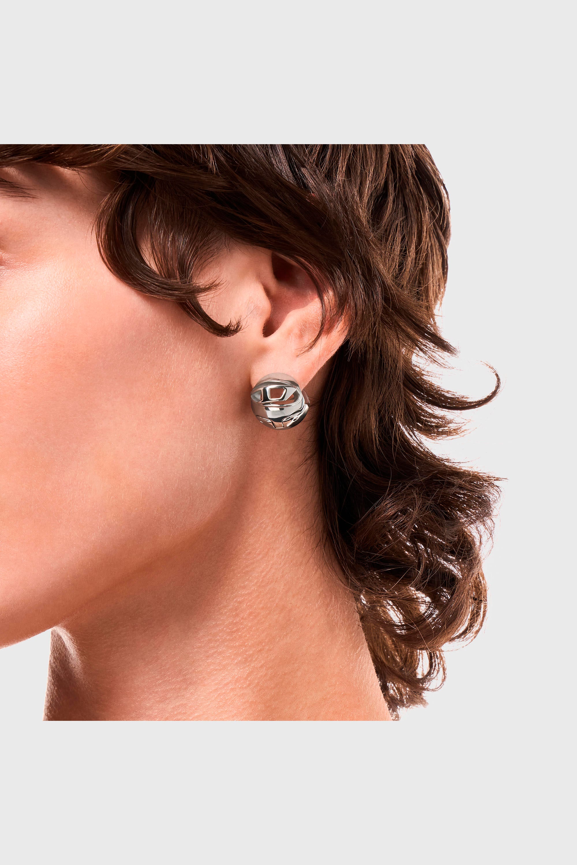 Diesel - DX1718040, Boucle d&rsquo;oreille cr&eacute;ole en acier inoxydable Mixte in Gris argent&eacute; - 5