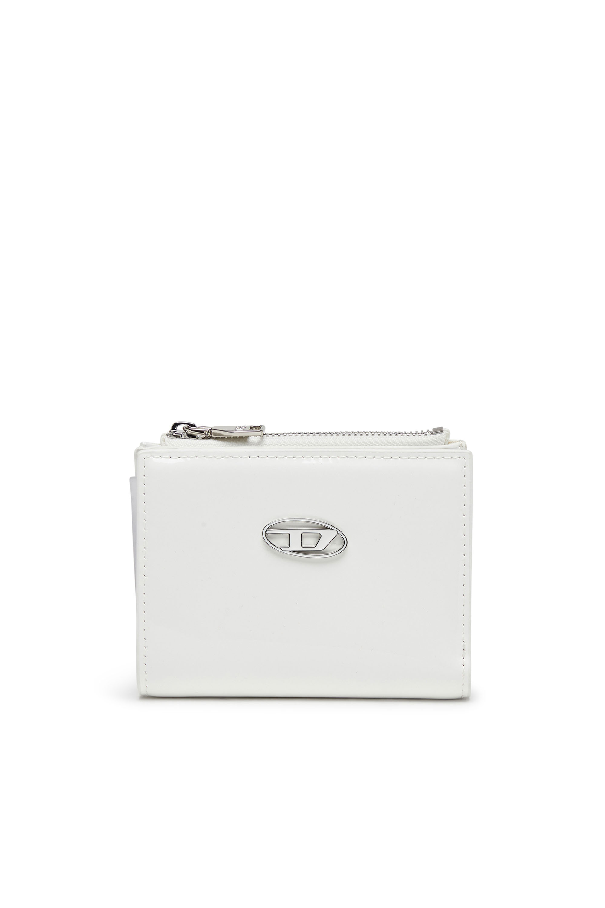 Diesel - PLAY BI-FOLD ZIP II, Female's Small wallet in glossy leather in White - 1