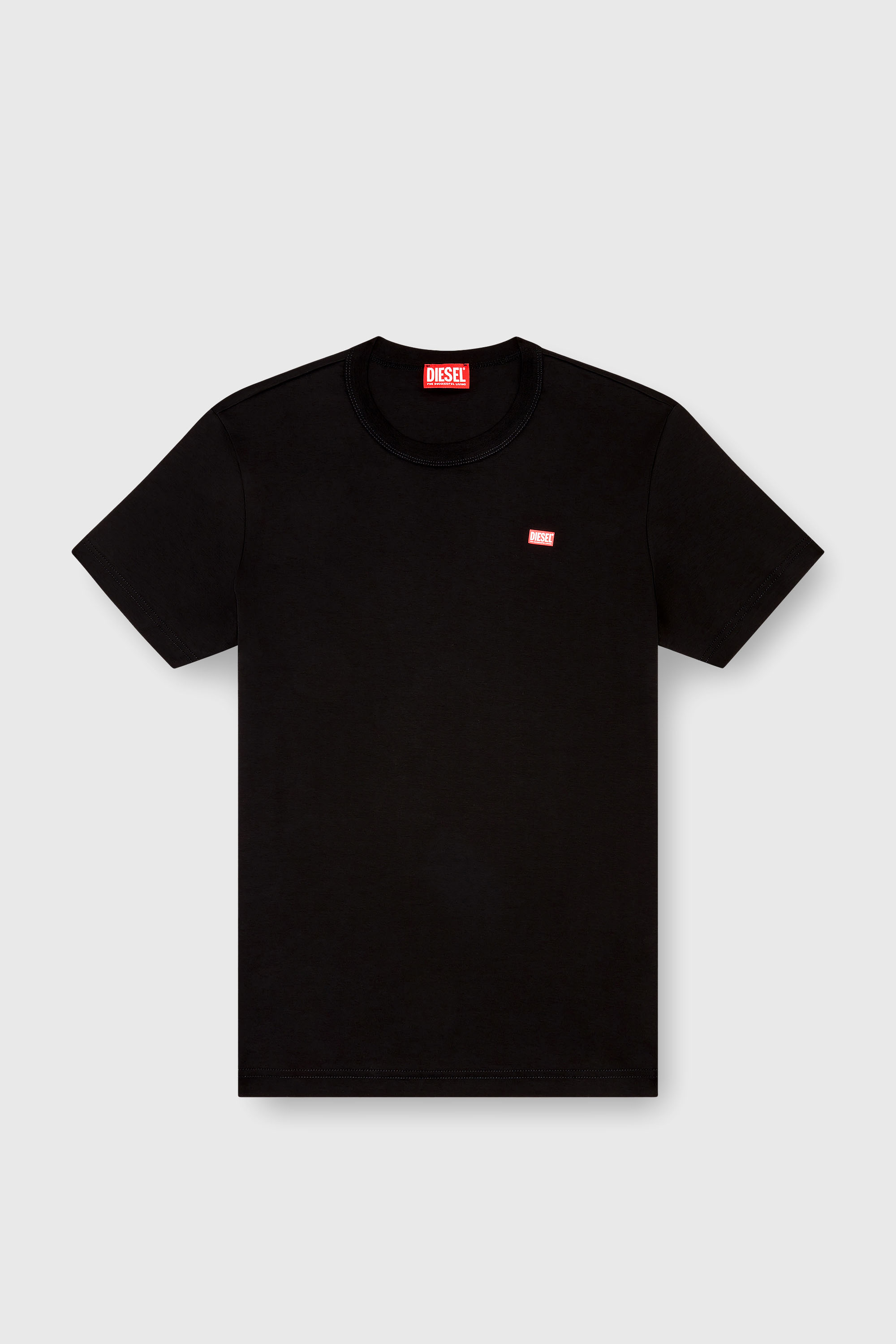 Men's T-shirt in mercerised cotton | Black | Diesel US
