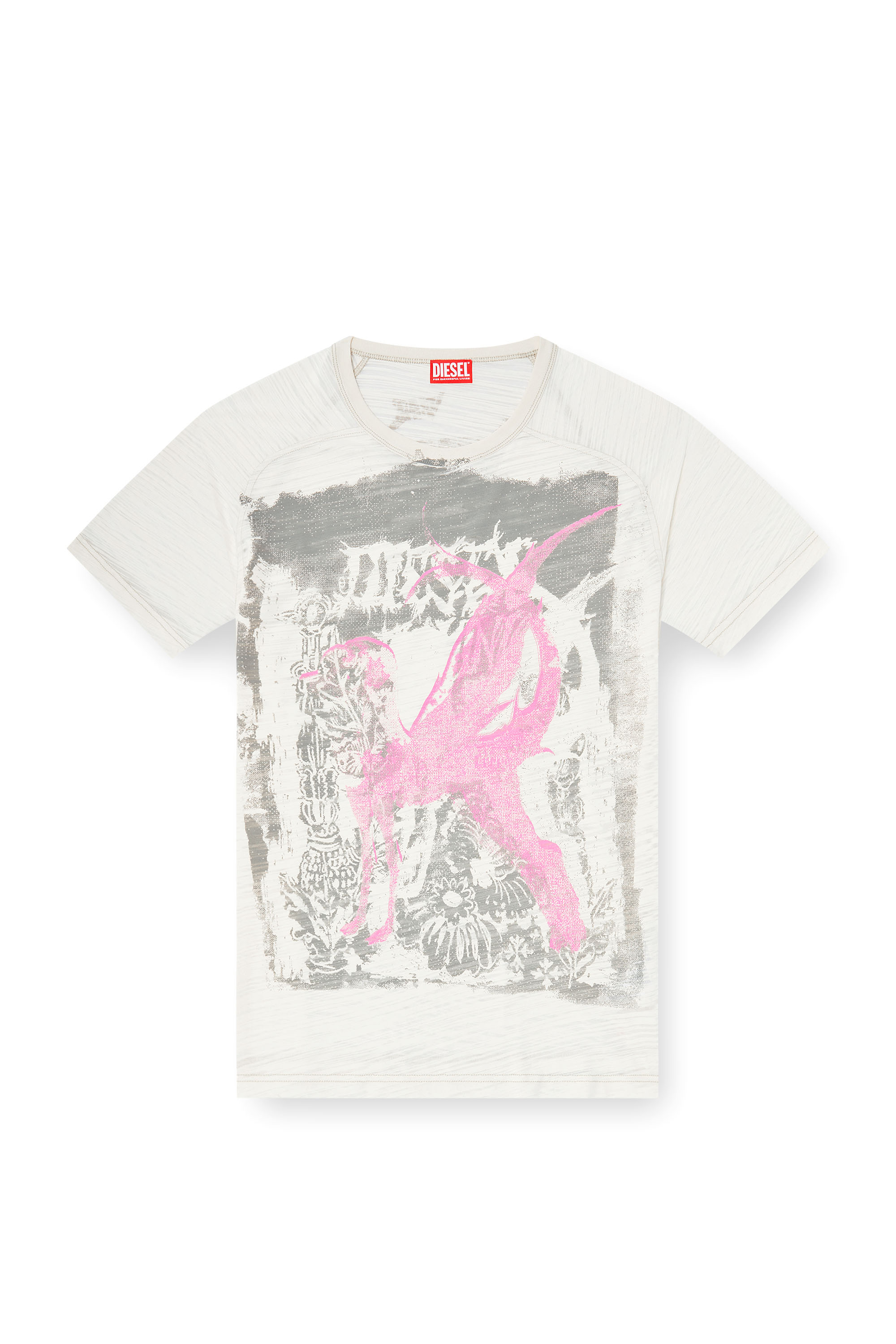 Diesel - T-JALO-A, Male's T-shirt with graphic print in White - 3