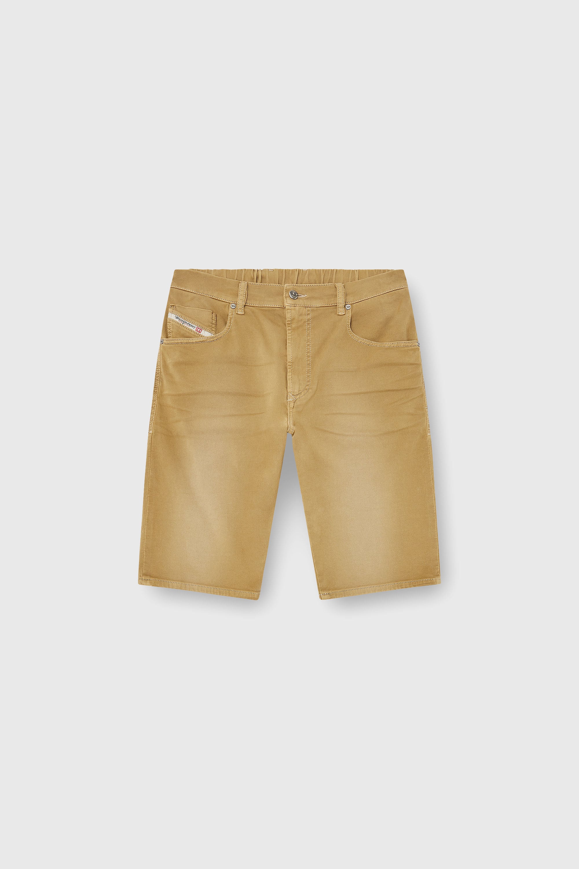 Diesel - 2033 D-KROOLEY-SHORT-BW JOGG, Man's Slim shorts in coloured denim in Beige - 2