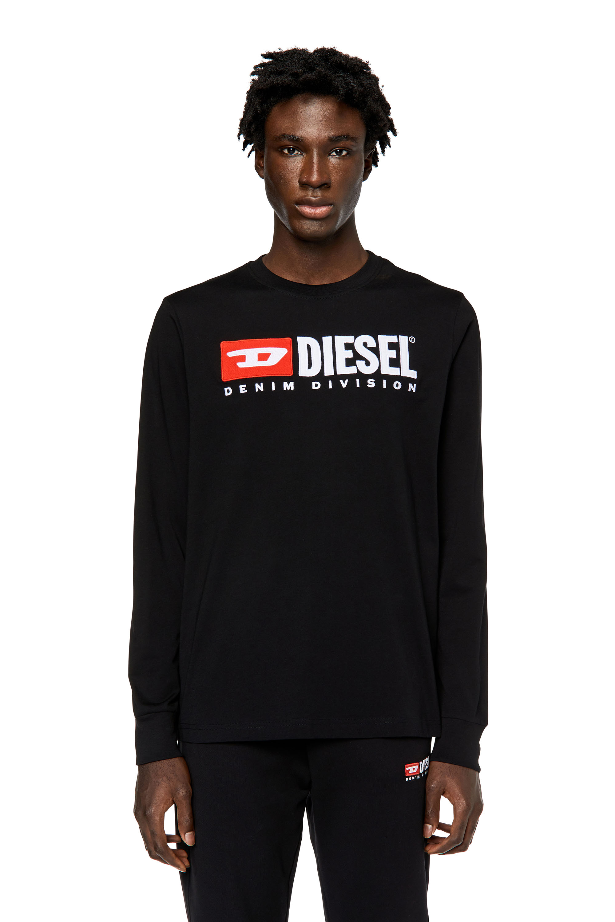 Diesel - T-JUST-LS-DIV, Man's Long-sleeve T-shirt with embroidery in Black - 3