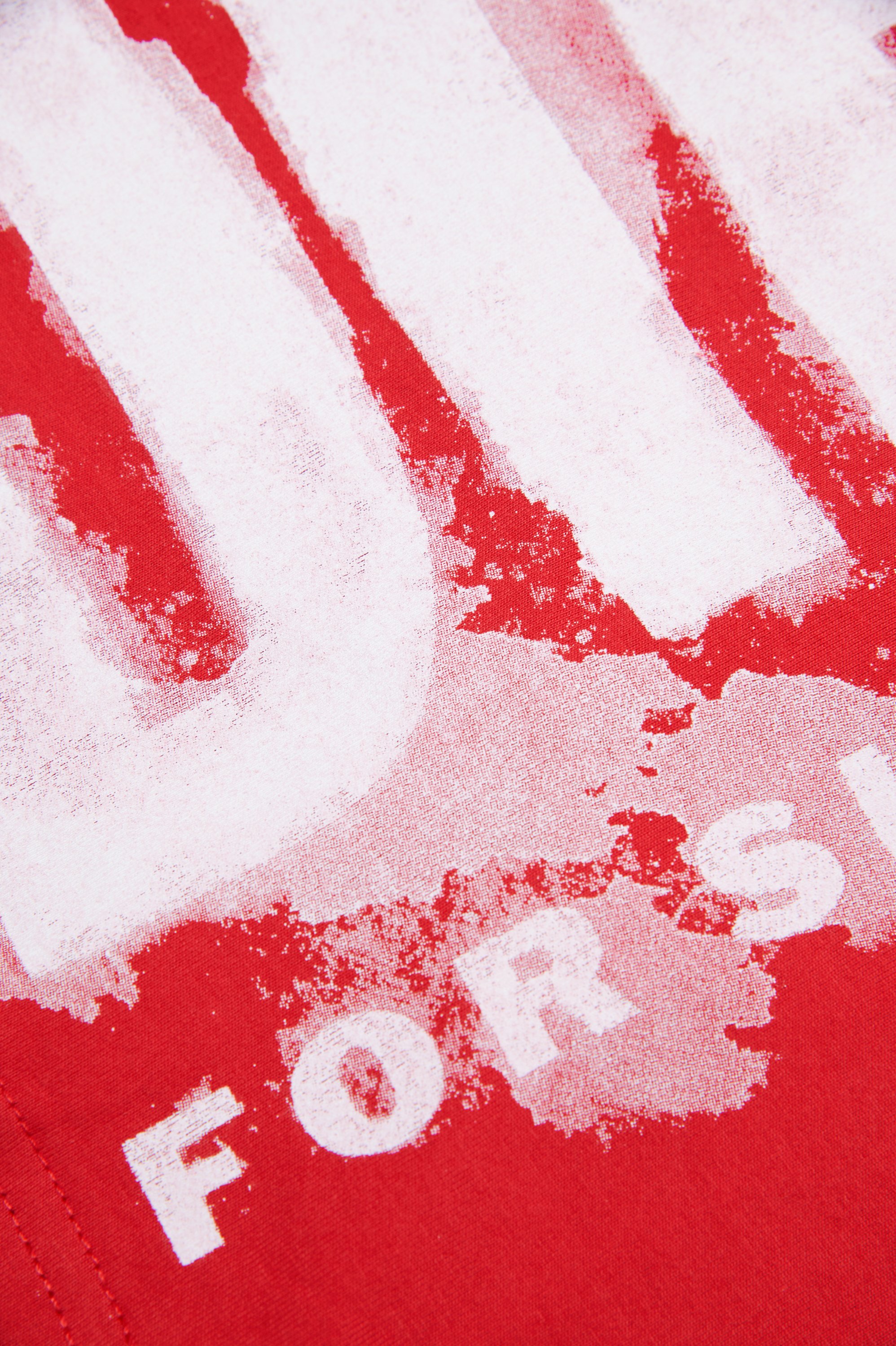 Diesel - TJUSTE16 OVER, Man's T-shirt with watercolour logo in Red - 4