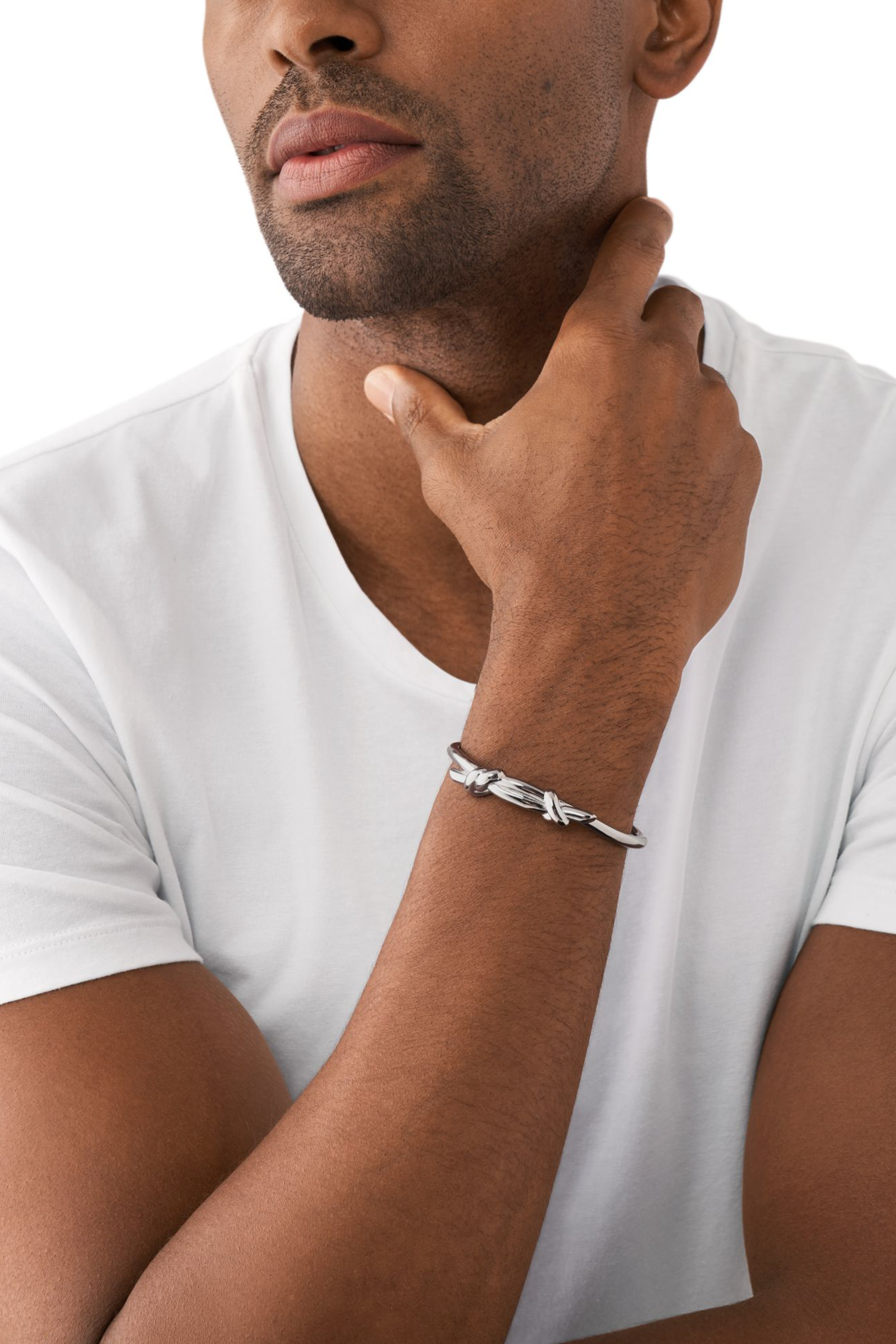 Women's Stainless Steel Cuff Knot Bracelet | Silver | Diesel
