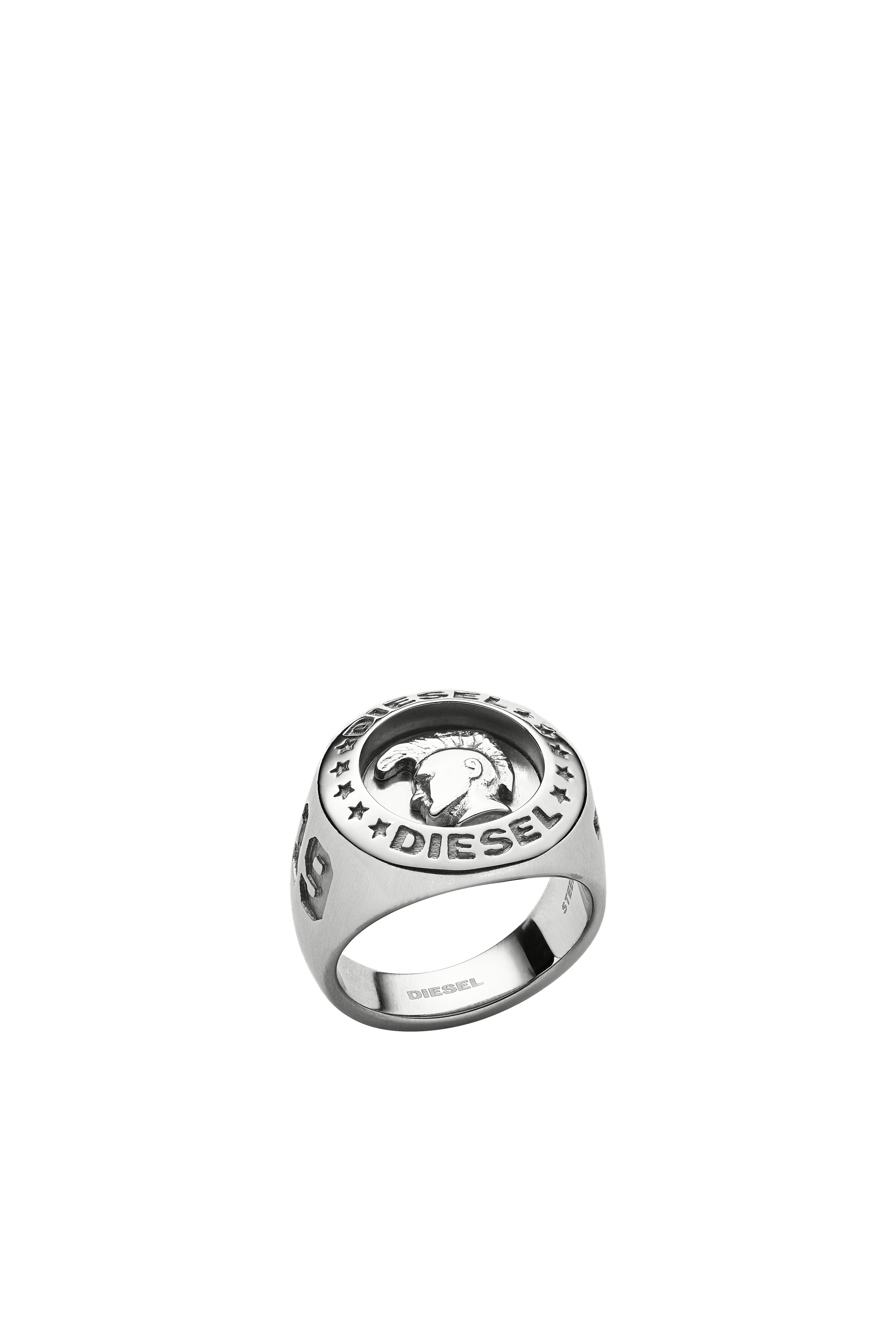 Anillo tipo sello en acero inoxidable con el icono "Only The Brave" grabado