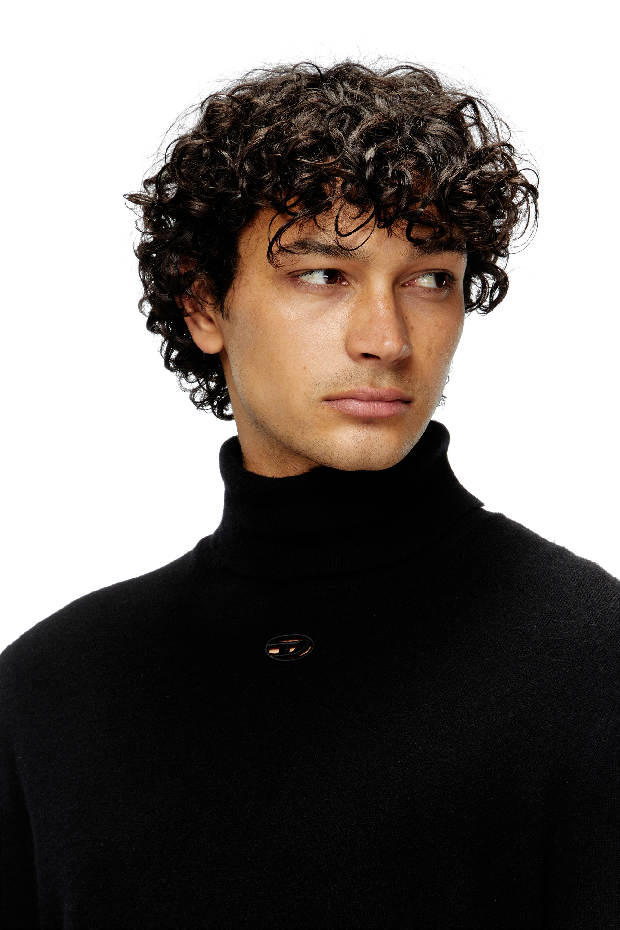 Diesel - K-VIERI-TN, Male's Turtleneck jumper in wool and cashmere in Black - 4