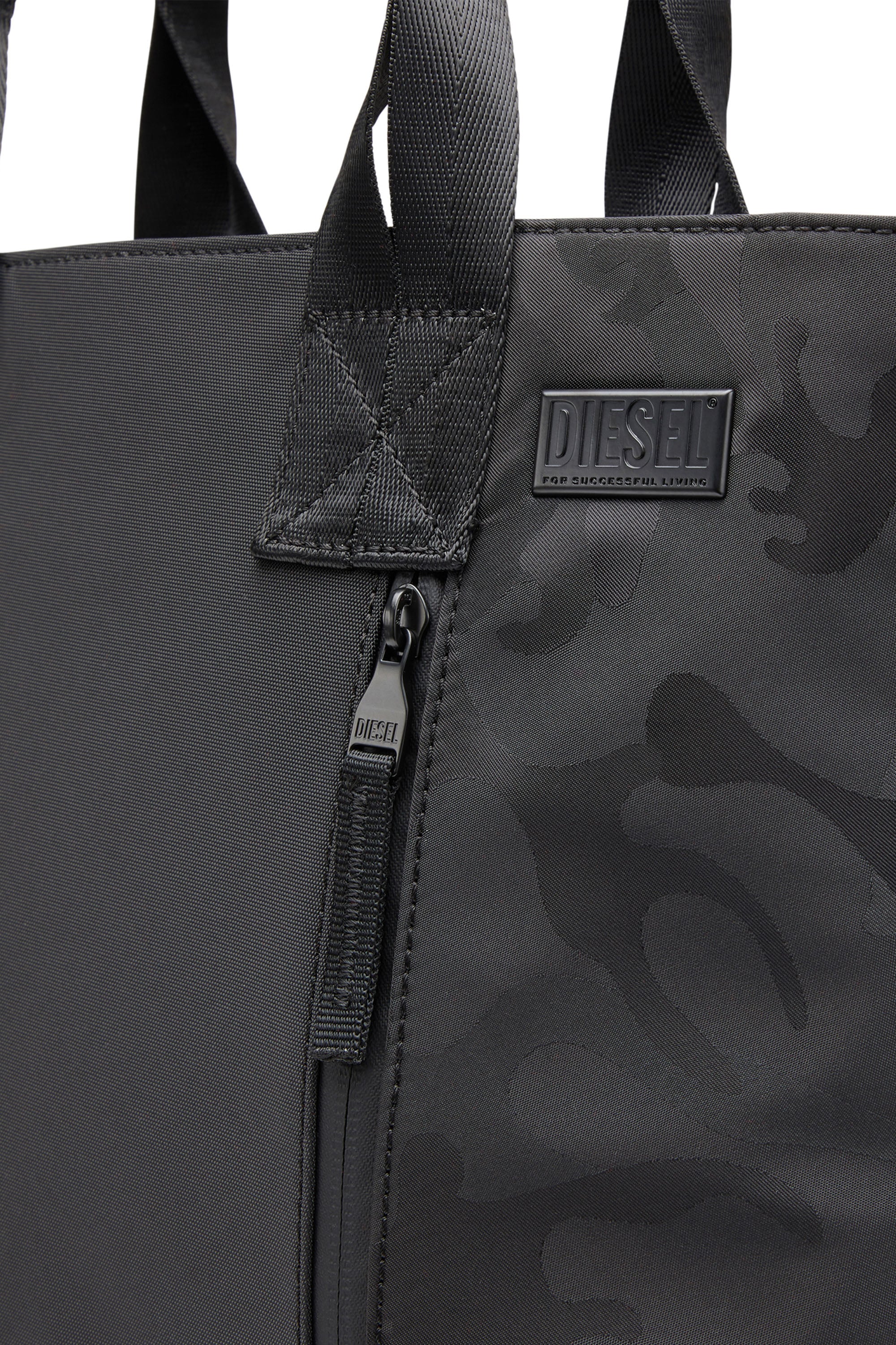 Diesel - DSRT TOTE, Dsrt-Bolso tote utility de nailon estampado Hombre in Negro - 5